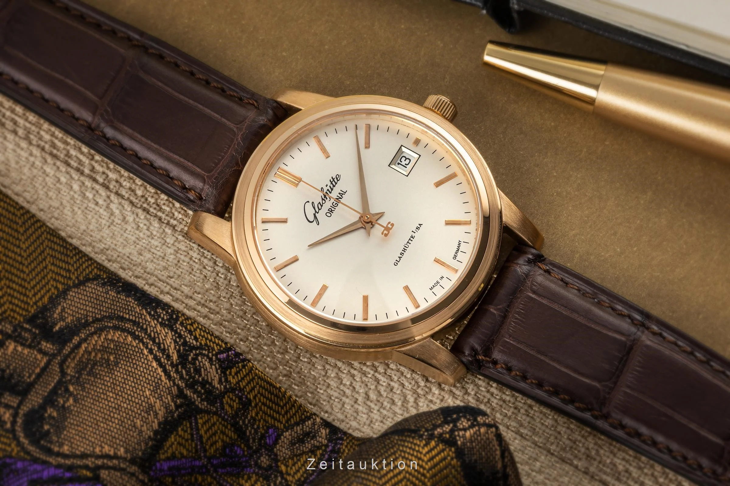 Glashütte Senator 18 ct gold automatic men's watch 39-11-12-12-04  [2305376] - Image 13