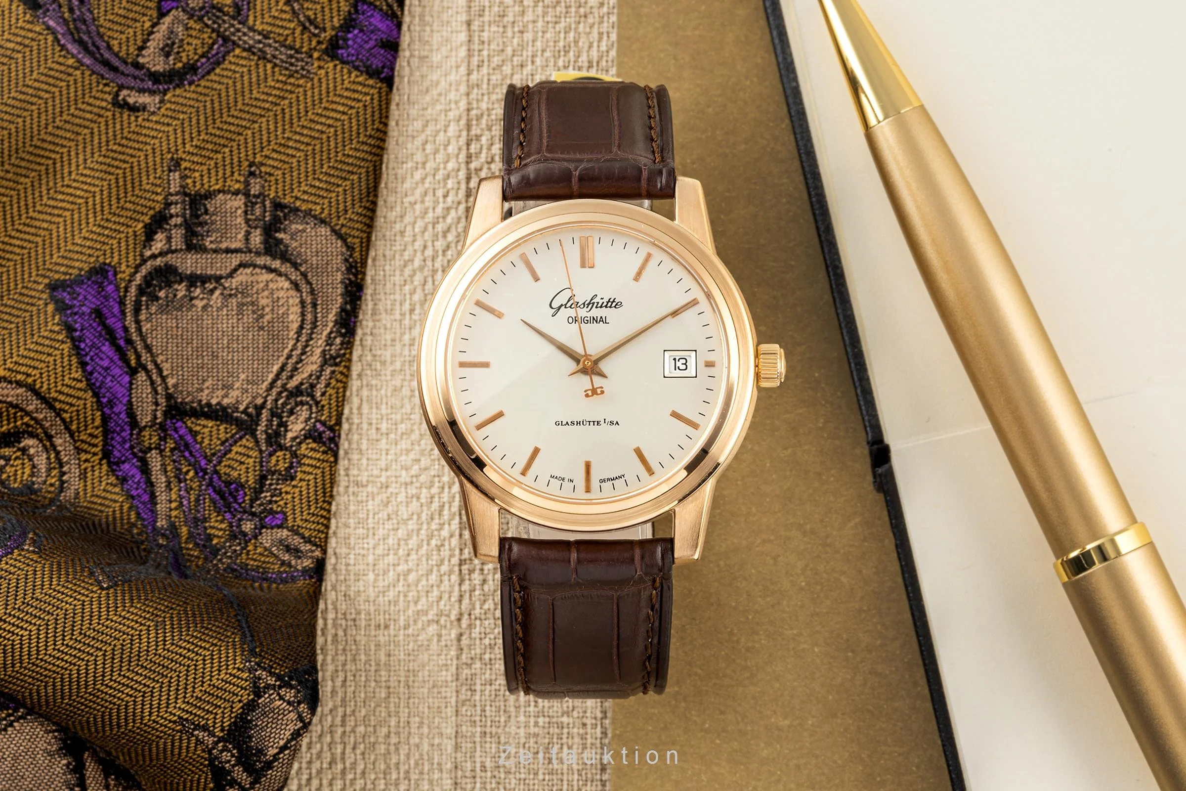 Glashütte Senator 18 ct gold automatic men's watch 39-11-12-12-04  [2305376] - Image 3