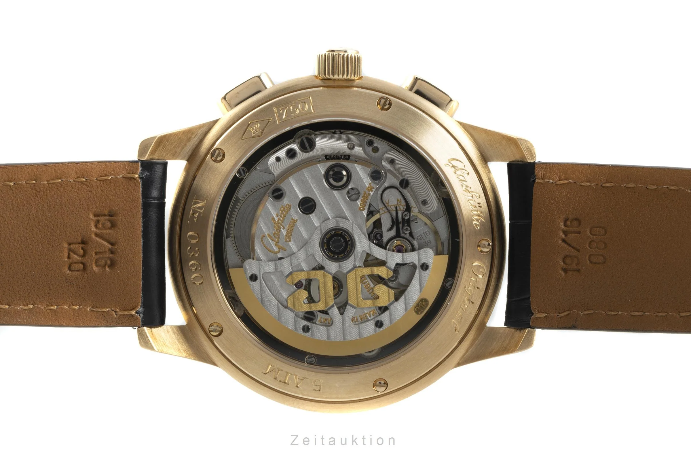 Glashütte Senator chronograph 18 ct gold automatic men's watch 39-32-12-12-04 LP: 26700EUR  [2108839] - Image 9