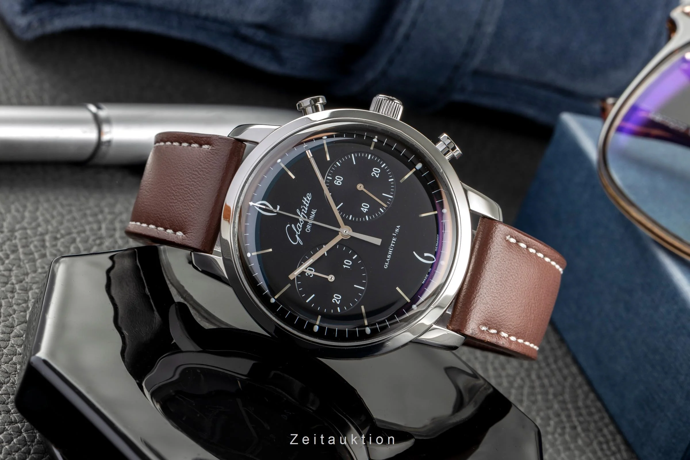 Glashütte Senator Sixties chronograph steel automatic men's watch 1-39-34-02-22-04  [2504844] - Image 3