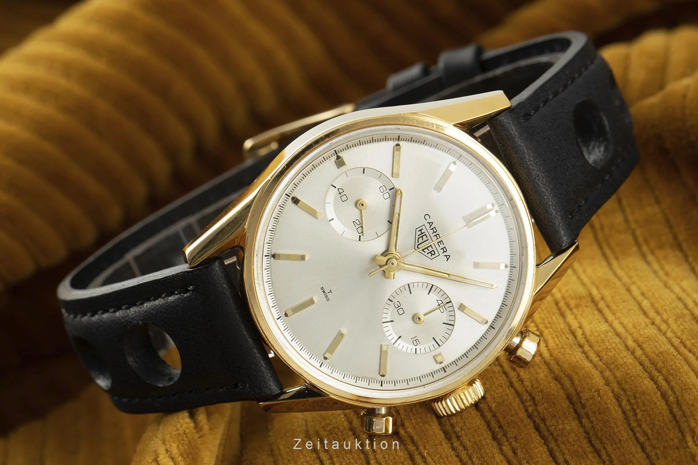 Heuer Carrera chronograph gold-plated manual winding men's watch C.7666-5 Vintage  [2107022] - Image 2