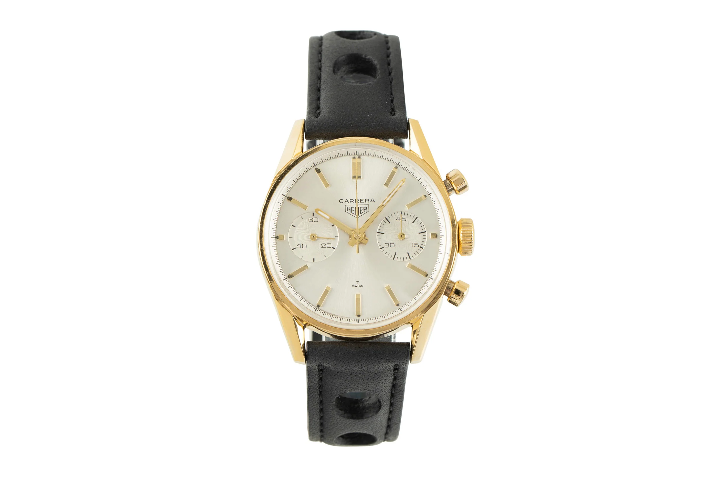 Heuer Carrera chronograph gold-plated manual winding men's watch C.7666-5 Vintage  [2107022] - Image 4
