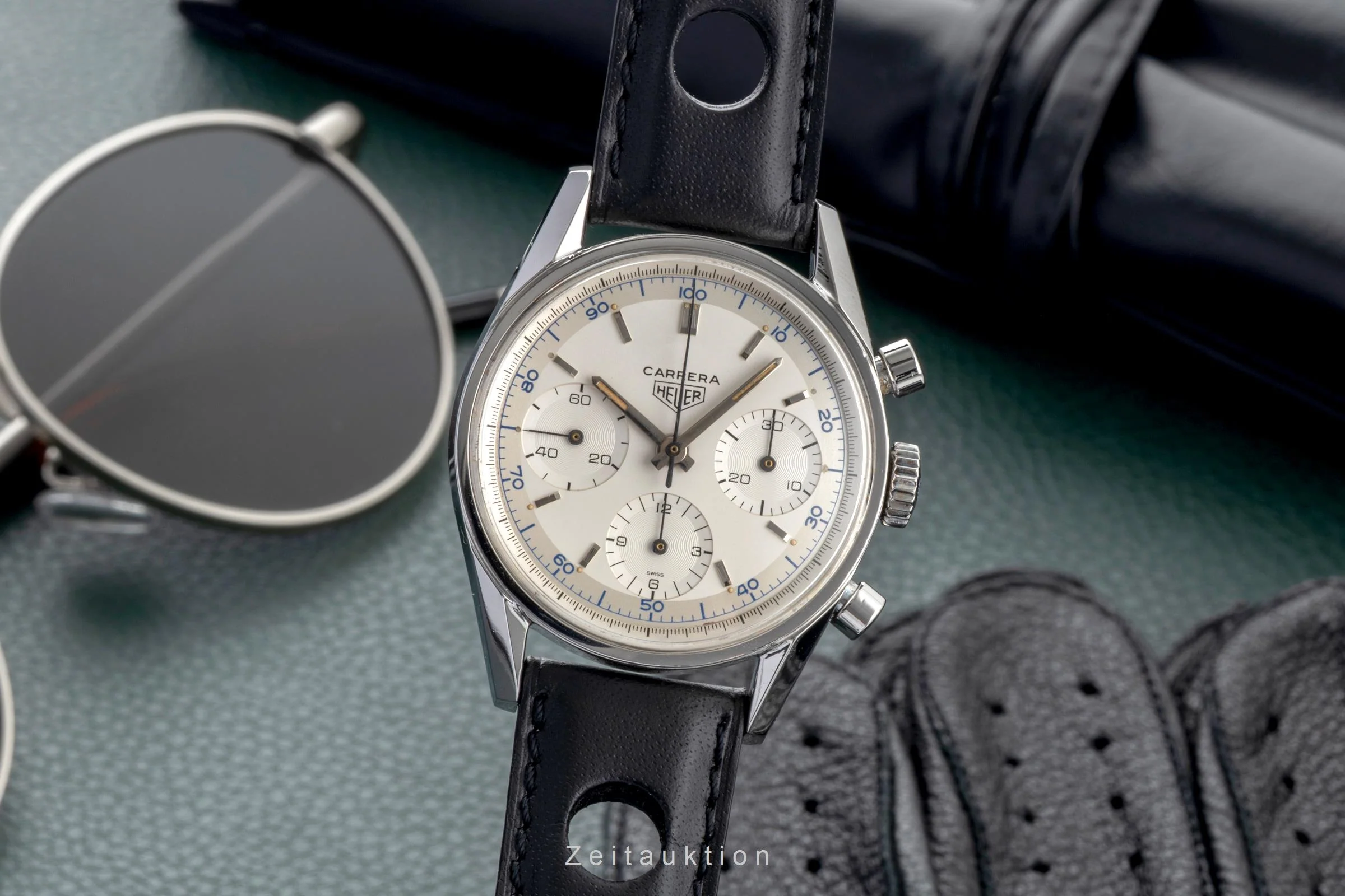 Heuer Carrera chronograph steel manual winding men's watch 2447S Vintage  [2600120] - Image 2
