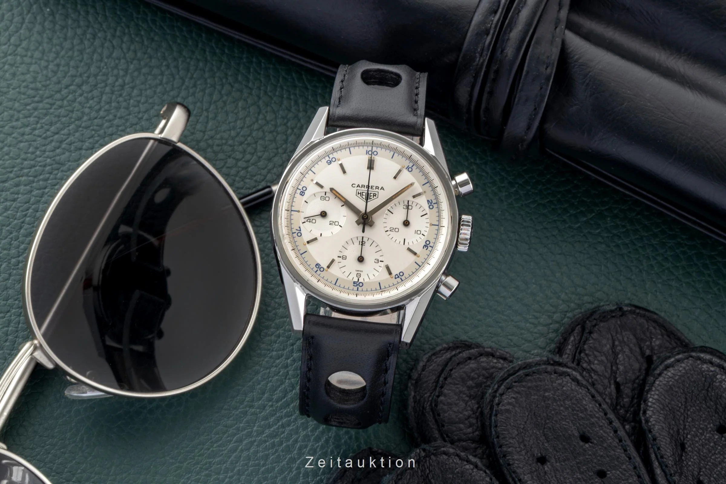 Heuer Carrera chronograph steel manual winding men's watch 2447S Vintage  [2600120] - Image 4