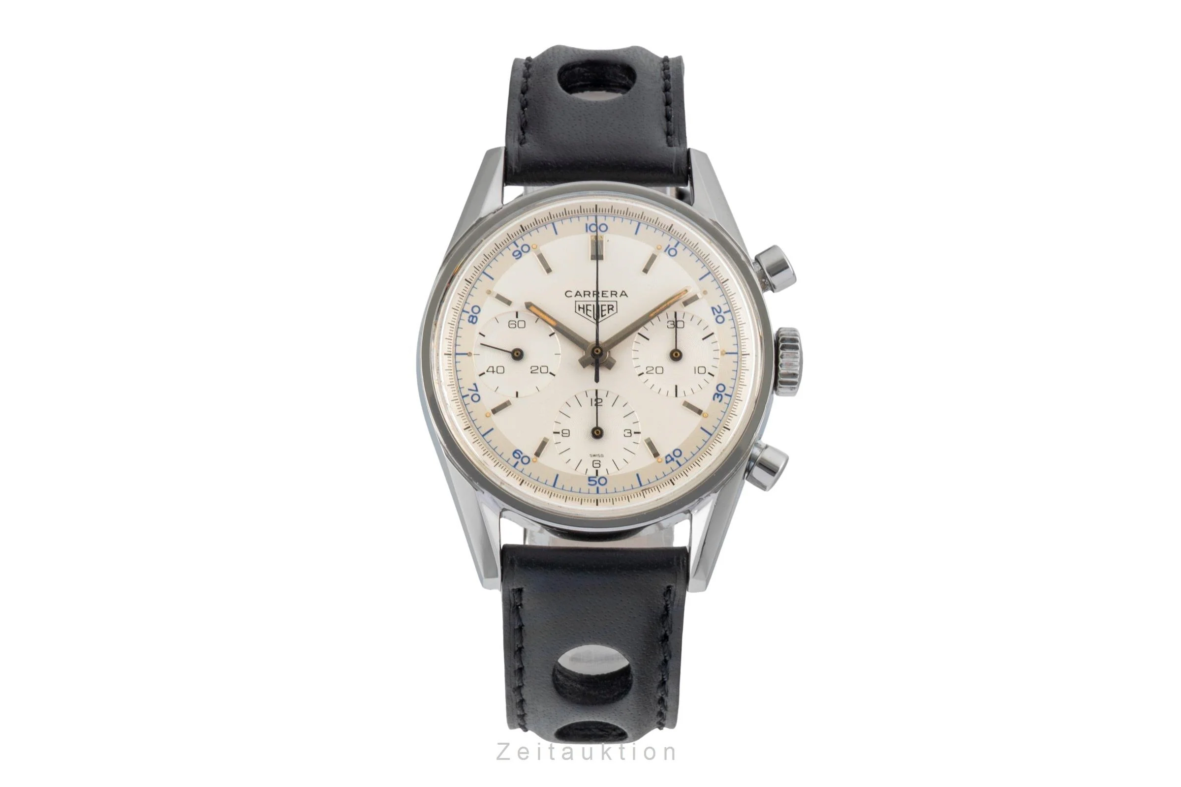 Heuer Carrera chronograph steel manual winding men's watch 2447S Vintage  [2600120] - Image 5