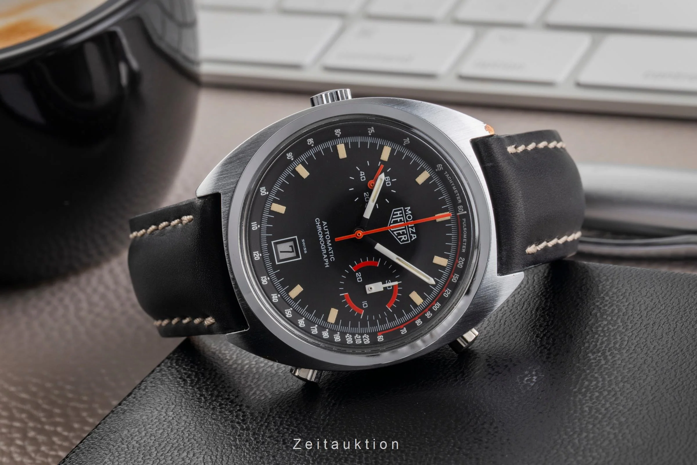 Heuer Monza chronograph chromed brass automatic men's watch 150.511 Vintage  [2504491] - Image 3