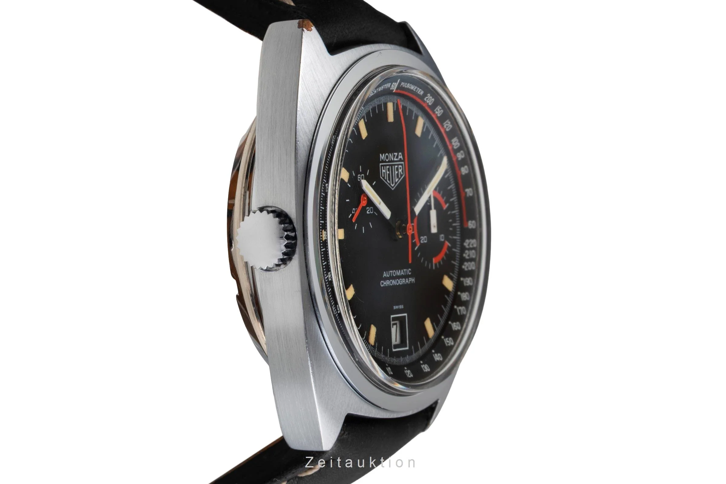 Heuer Monza chronograph chromed brass automatic men's watch 150.511 Vintage  [2504491] - Image 8