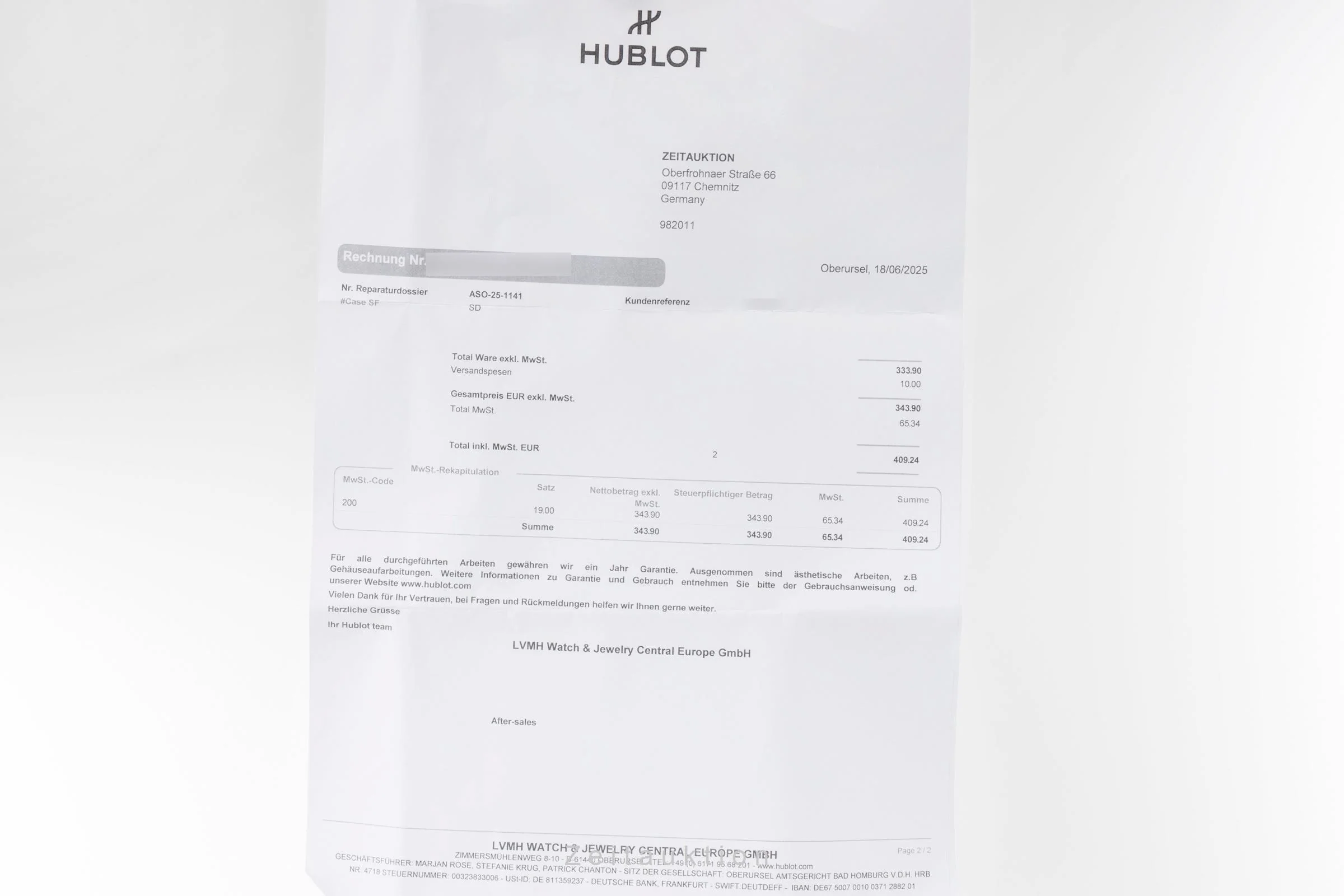Hublot Classic Fusion titanium automatic men's watch 511.NX.1270.RX.MDM40 LP: 7900EUR Limited  [2400203] - Image 15