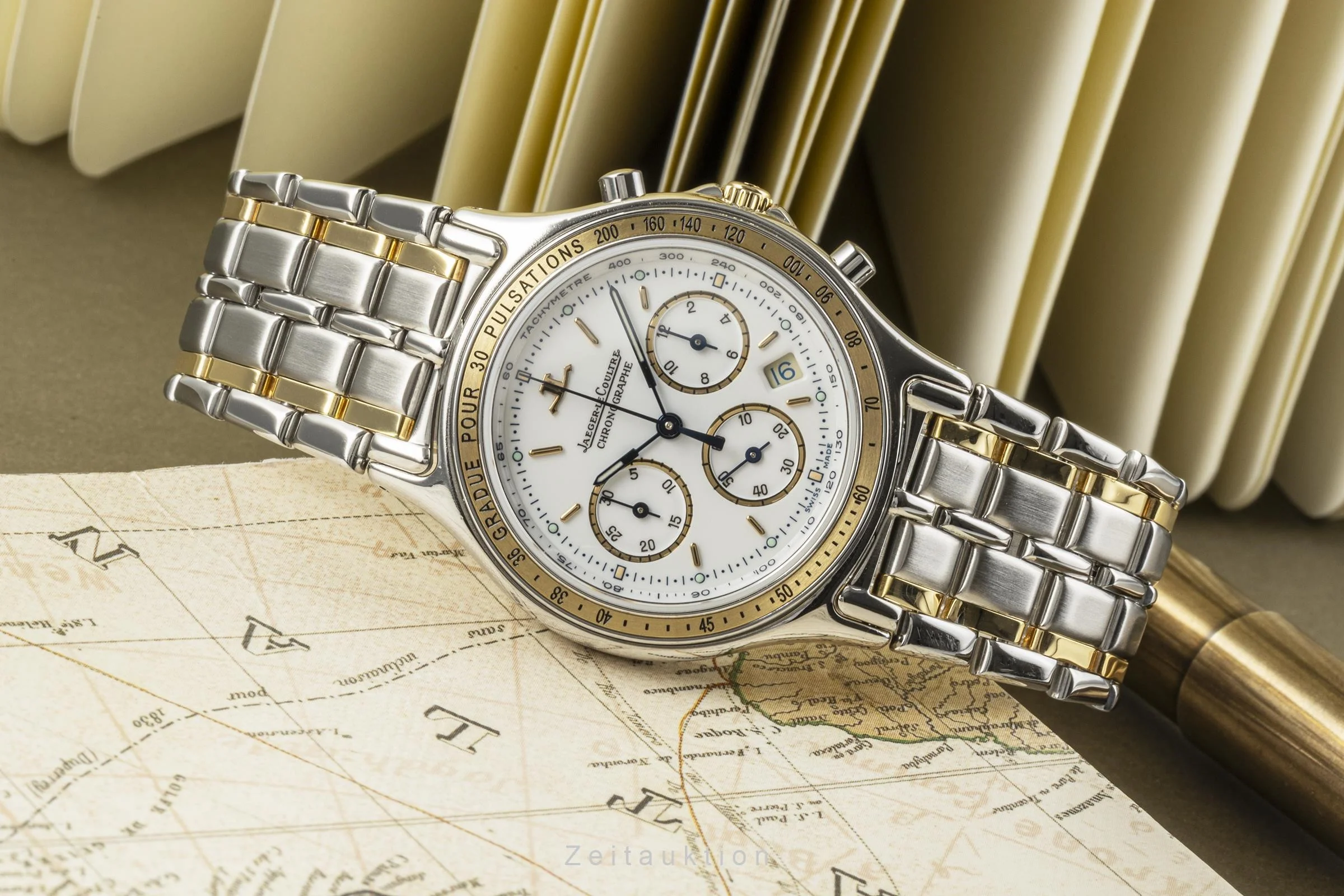 Jaeger LeCoultre Heraion chronograph steel / gold quartz men's watch 115.5.31  [2204736] - Image 2