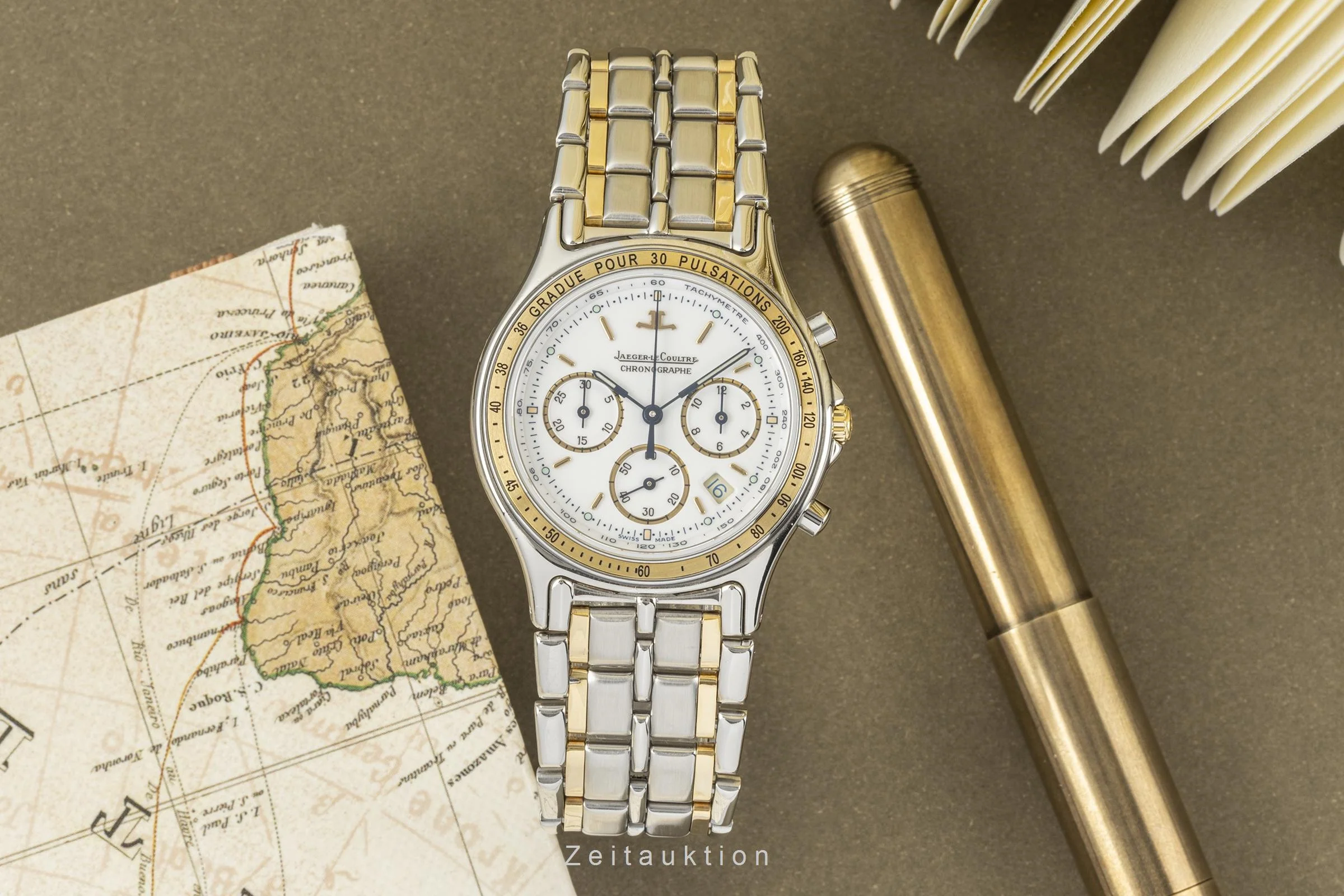 Jaeger LeCoultre Heraion chronograph steel / gold quartz men's watch 115.5.31  [2204736] - Image 3