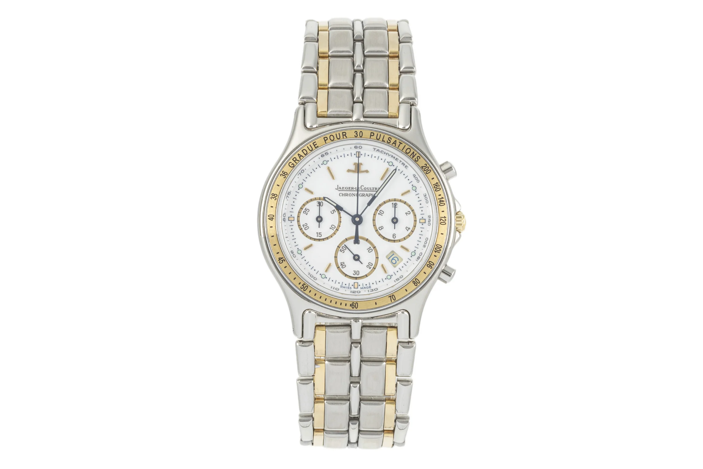 Jaeger LeCoultre Heraion chronograph steel / gold quartz men's watch 115.5.31  [2204736] - Image 4