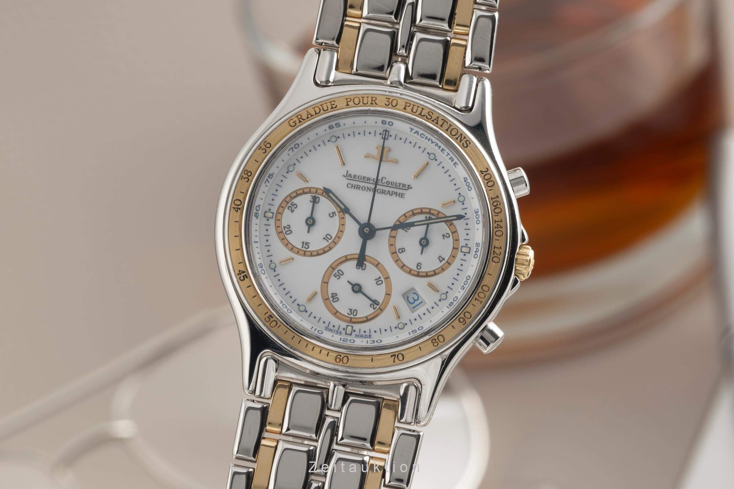 Jaeger LeCoultre Heraion chronograph steel / gold quartz men's watch 115.5.31  [2501290] - Image 2