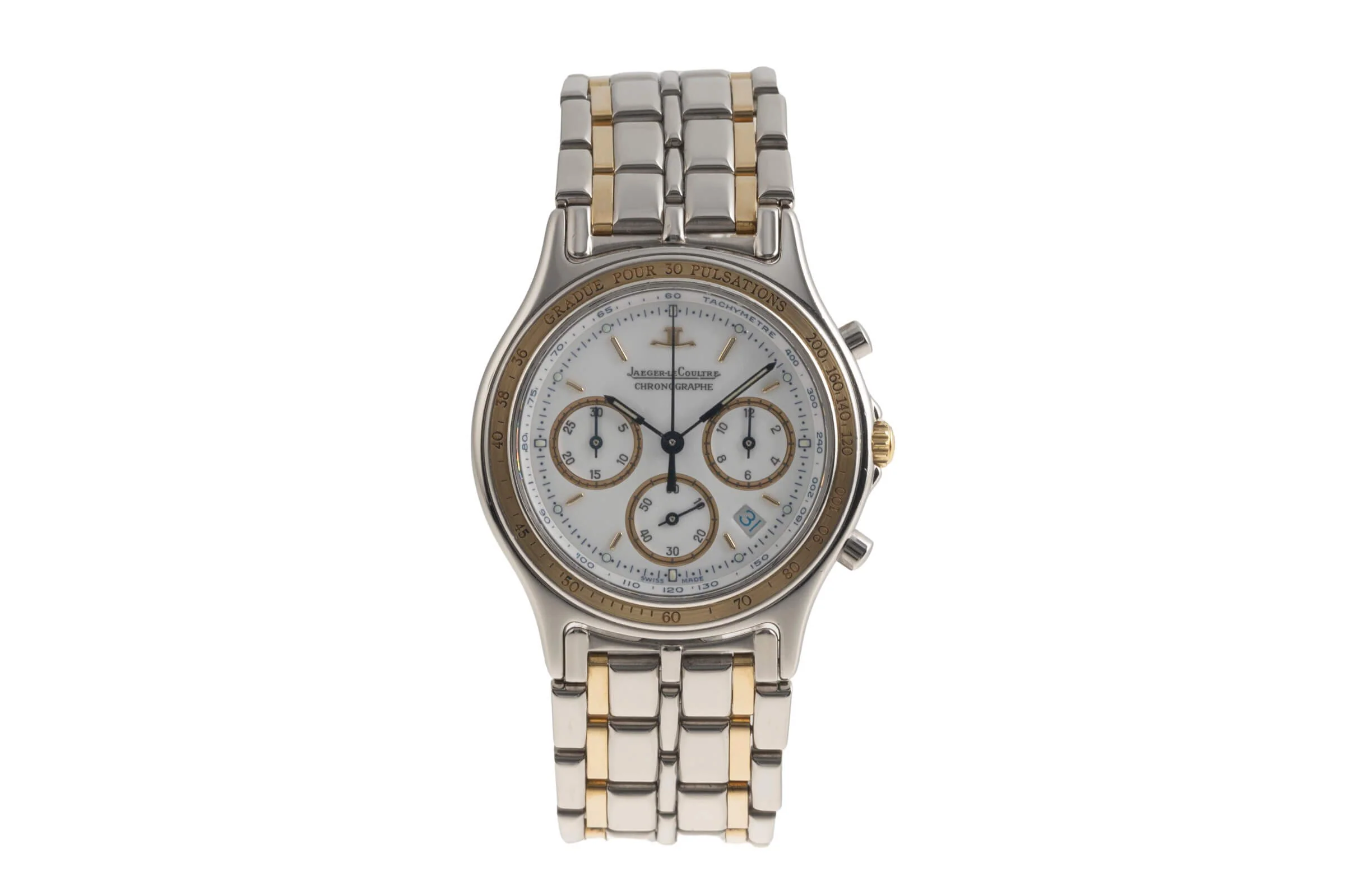 Jaeger LeCoultre Heraion chronograph steel / gold quartz men's watch 115.5.31  [2501290] - Image 5