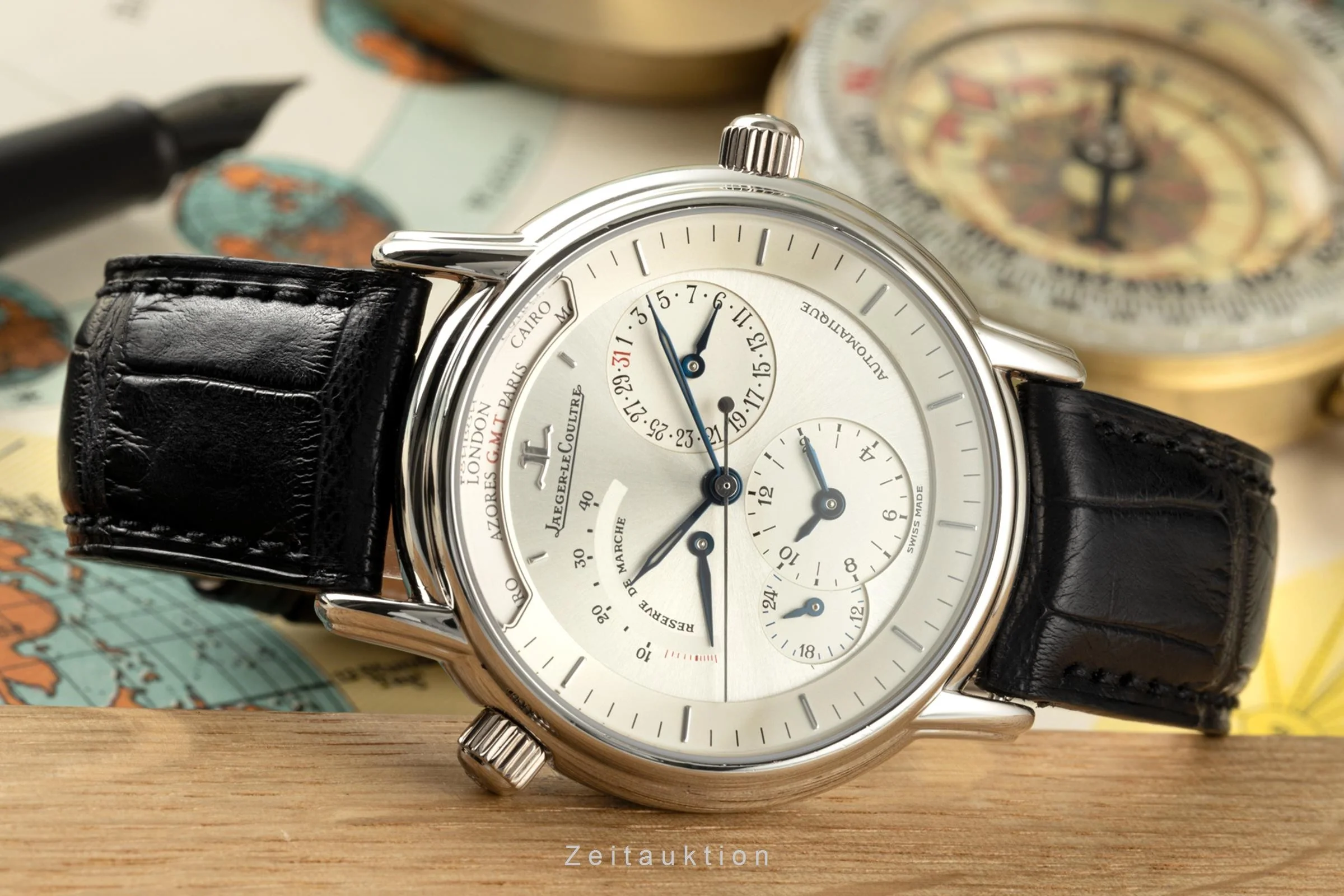 Jaeger LeCoultre Master Geographic platinium automatic men's watch 169.6.92  [2108634] - Image 2