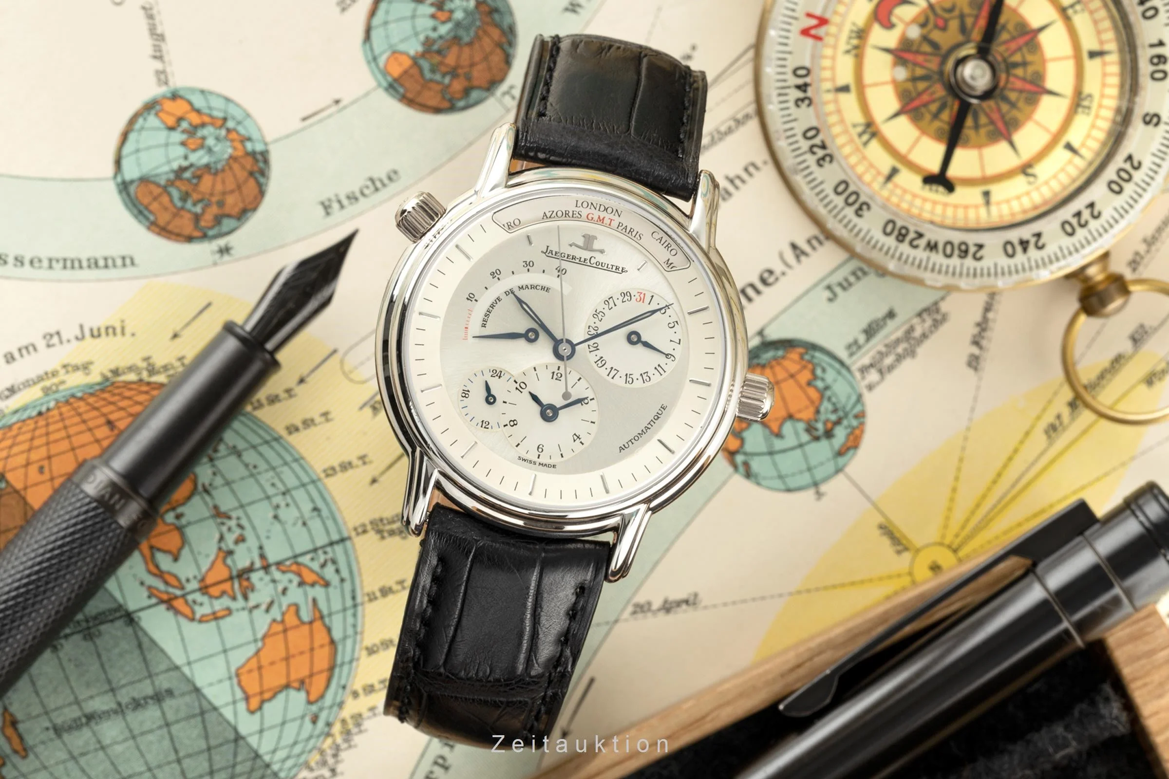 Jaeger LeCoultre Master Geographic platinium automatic men's watch 169.6.92  [2108634] - Image 3