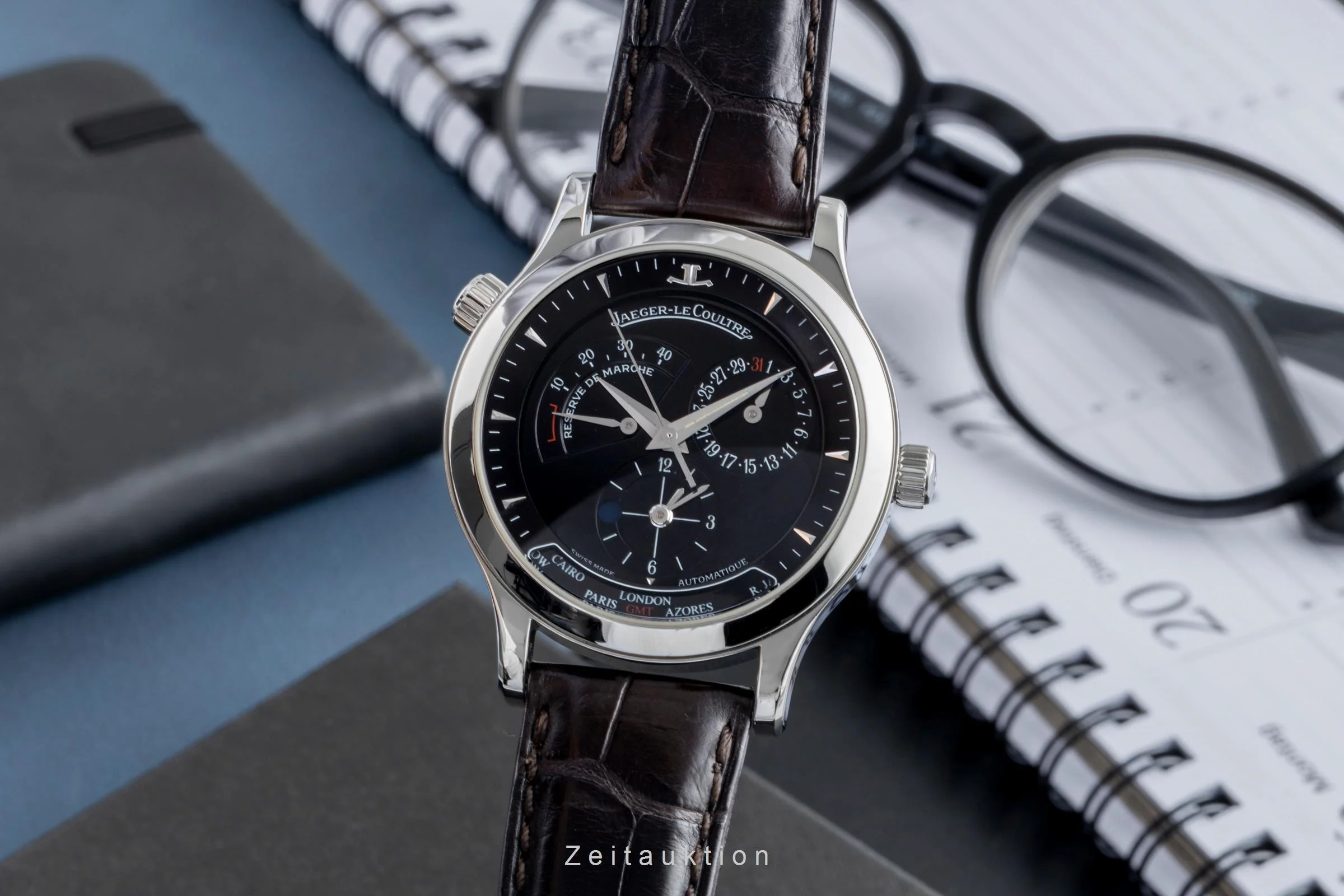 Jaeger LeCoultre Master Geographic steel automatic men's watch Q1428170 / 142.8.92.S  [2506579] - Image 2