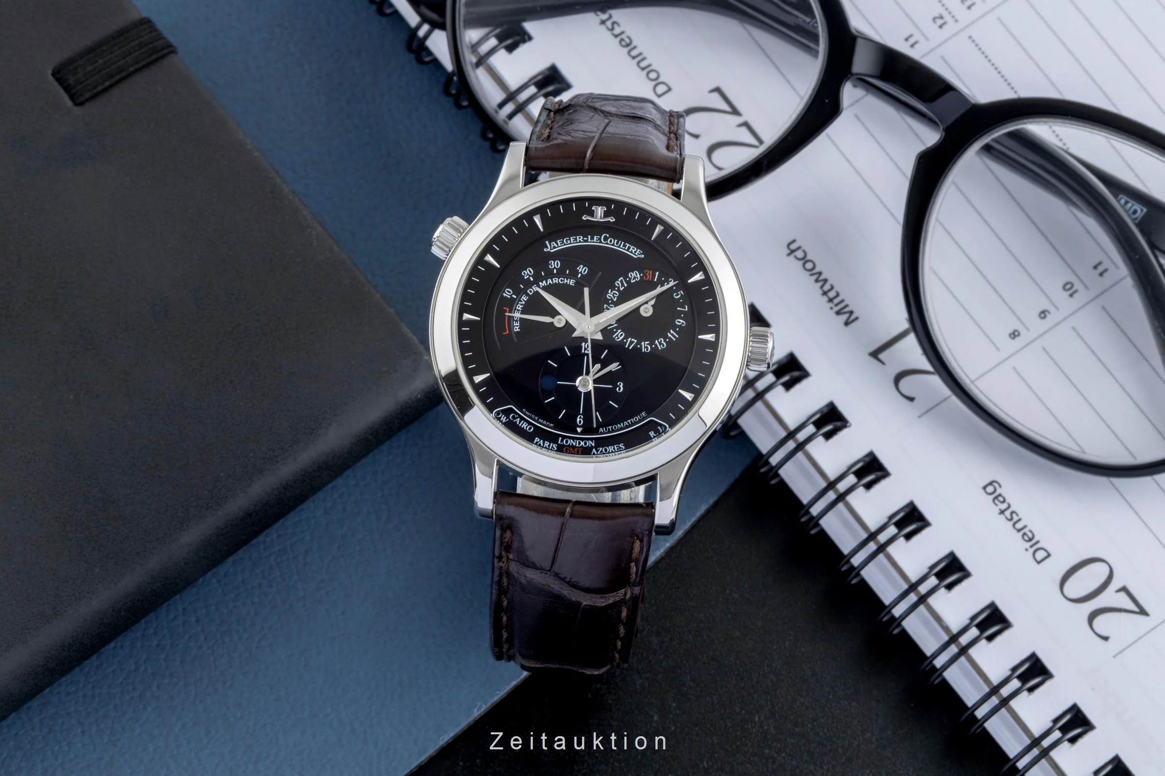 Jaeger LeCoultre Master Geographic steel automatic men's watch Q1428170 / 142.8.92.S  [2506579] - Image 4