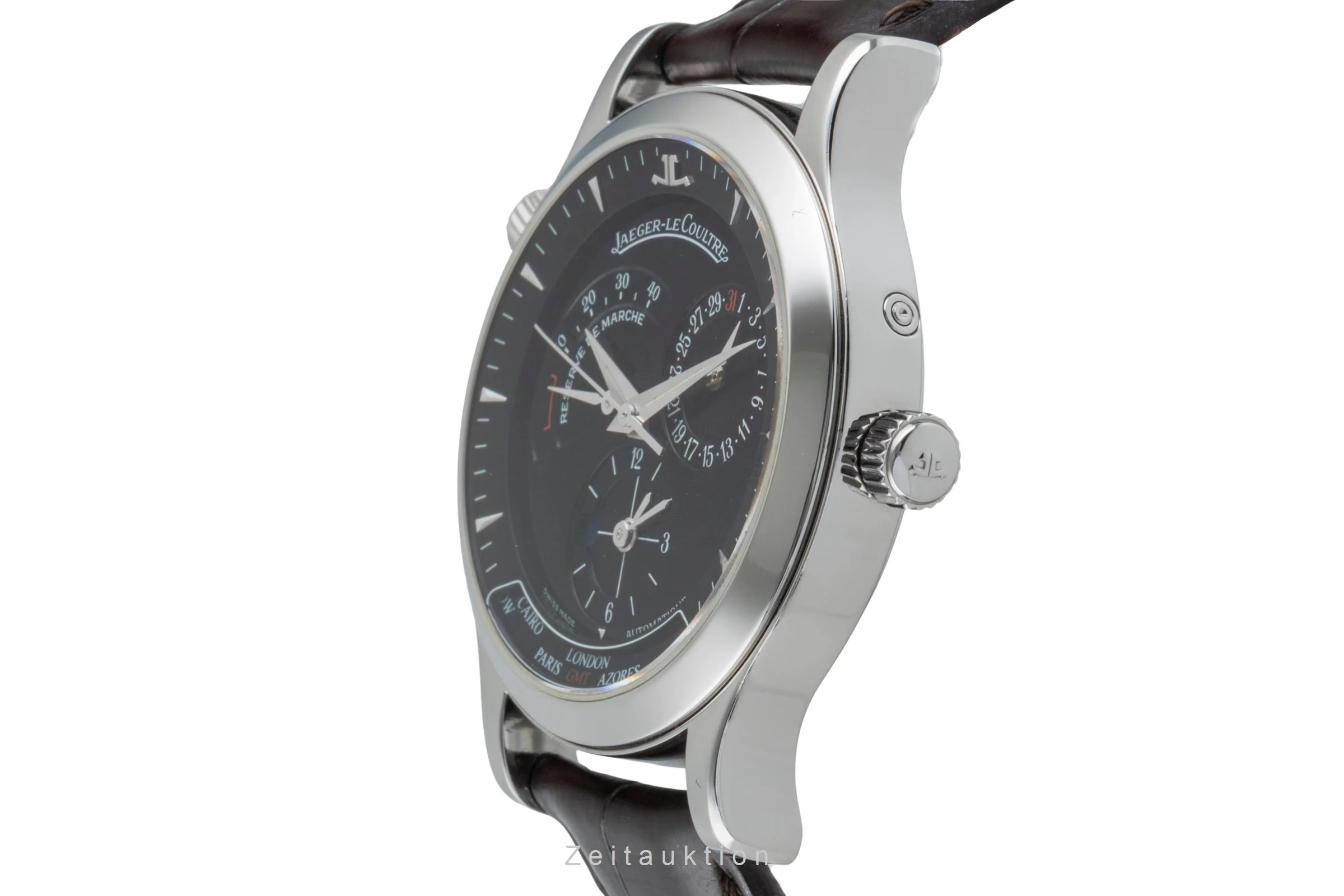 Jaeger LeCoultre Master Geographic steel automatic men's watch Q1428170 / 142.8.92.S  [2506579] - Image 7