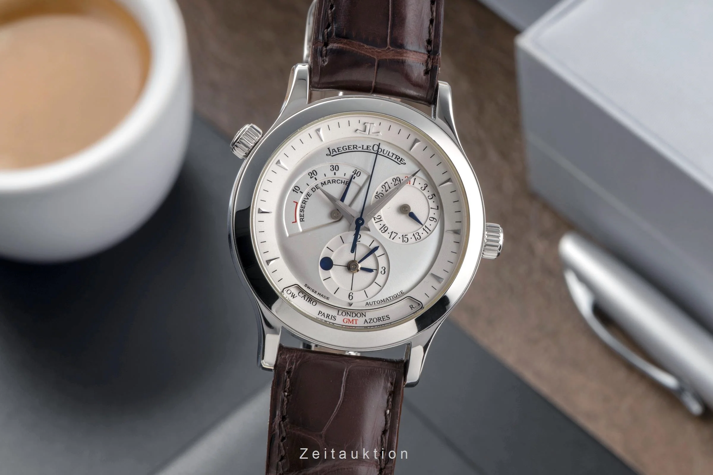 Jaeger LeCoultre Master Geographic steel automatic men's watch Q1428420  142.8.92 LP: 12500EUR  [2502562] - Image 2