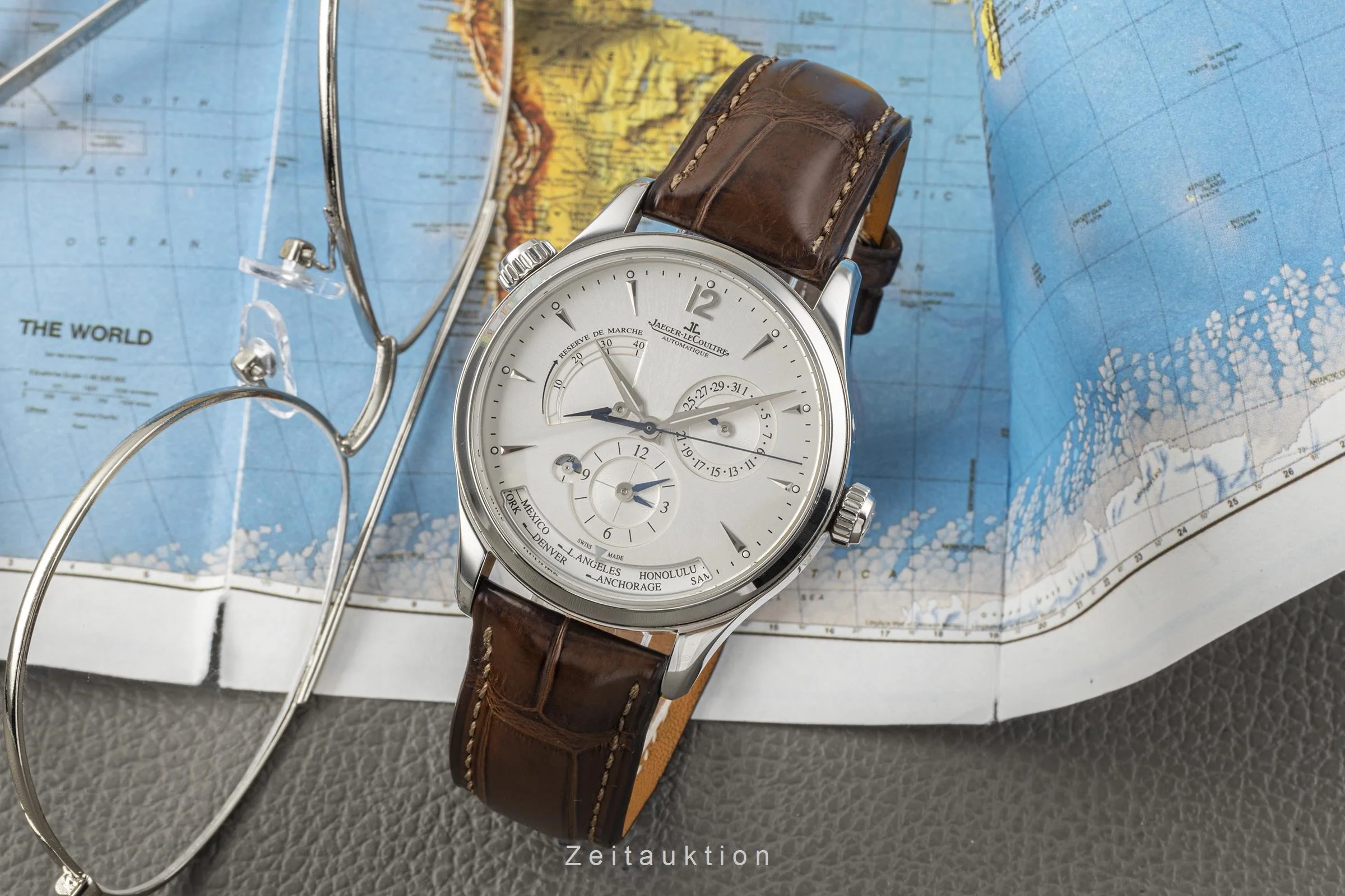 Jaeger LeCoultre Master Geographic steel automatic men's watch Q1428421, 176.8.29.S  [2301691] - Image 3