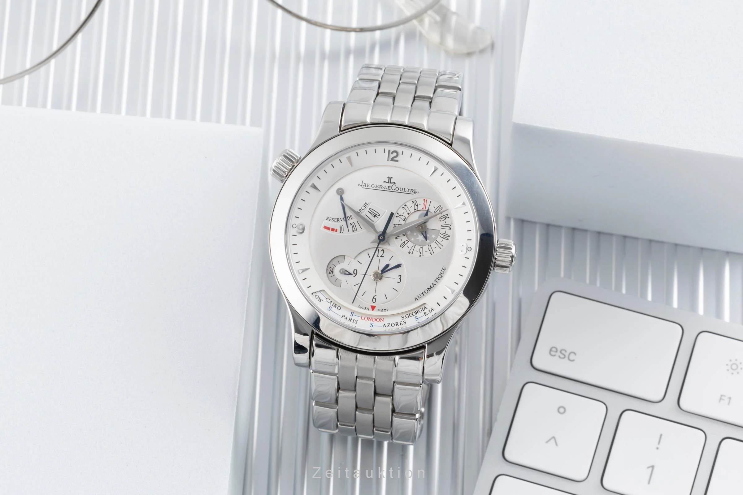 Jaeger LeCoultre Master Geographic steel automatic men's watch Q1508120, 147.8.57.S  [2504736] - Image 4