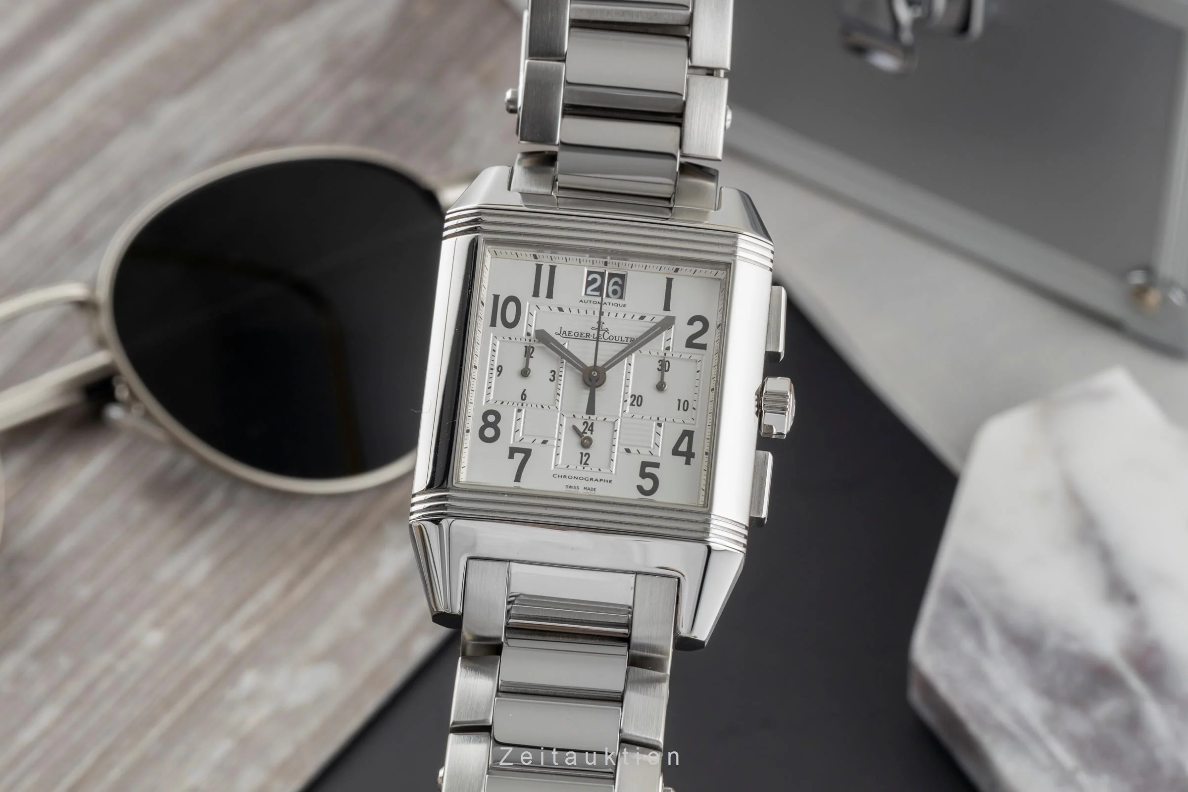 Jaeger LeCoultre Reverso chronograph steel automatic men's watch Q7018120  230.8.45  [2502635] - Image 2