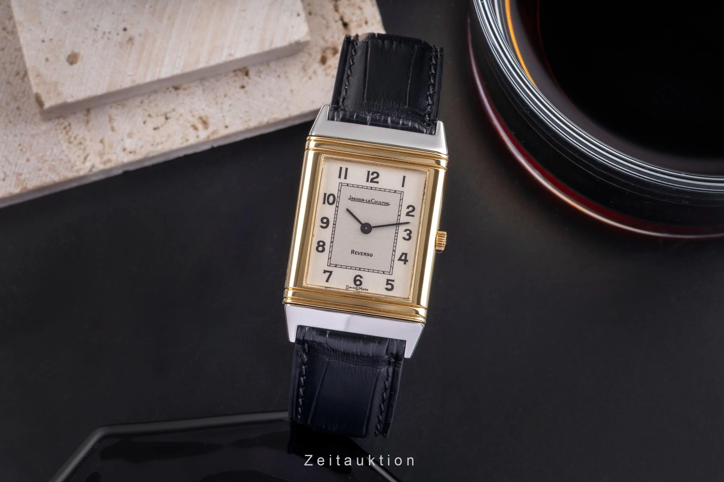 Jaeger LeCoultre Reverso steel / gold quartz men's watch 140.105.5  [2504479] - Image 4