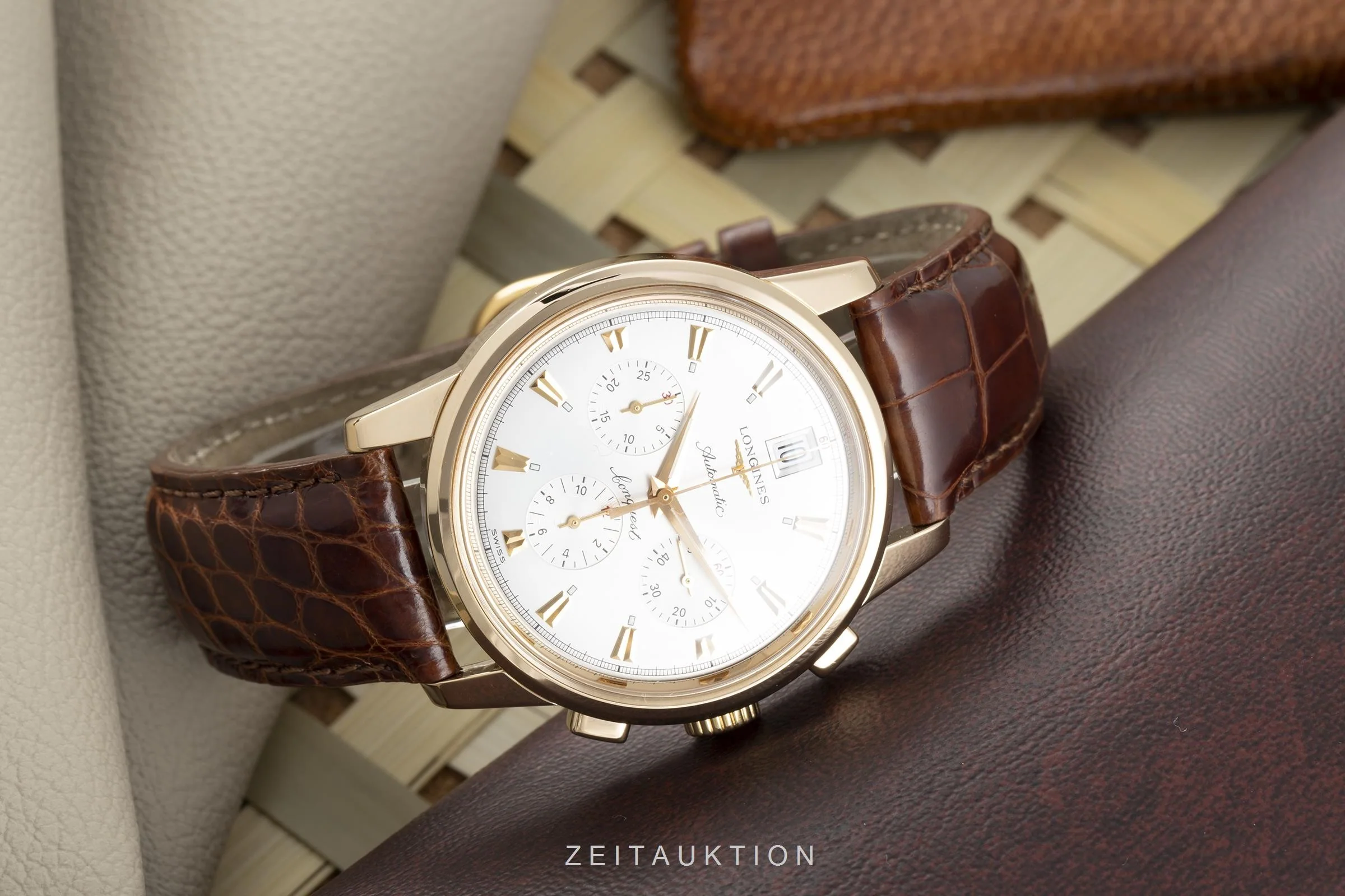 Longines Conquest Heritage chronograph 18 ct red gold automatic men's watch L1.641.8  [2105673] - Image 2