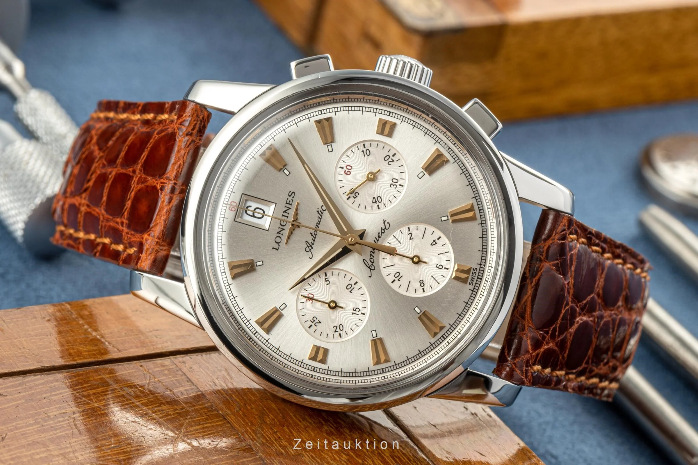 Longines Conquest Heritage chronograph steel automatic men's watch L1.641.4 LP: 2600EUR  [2205983] - Image 2