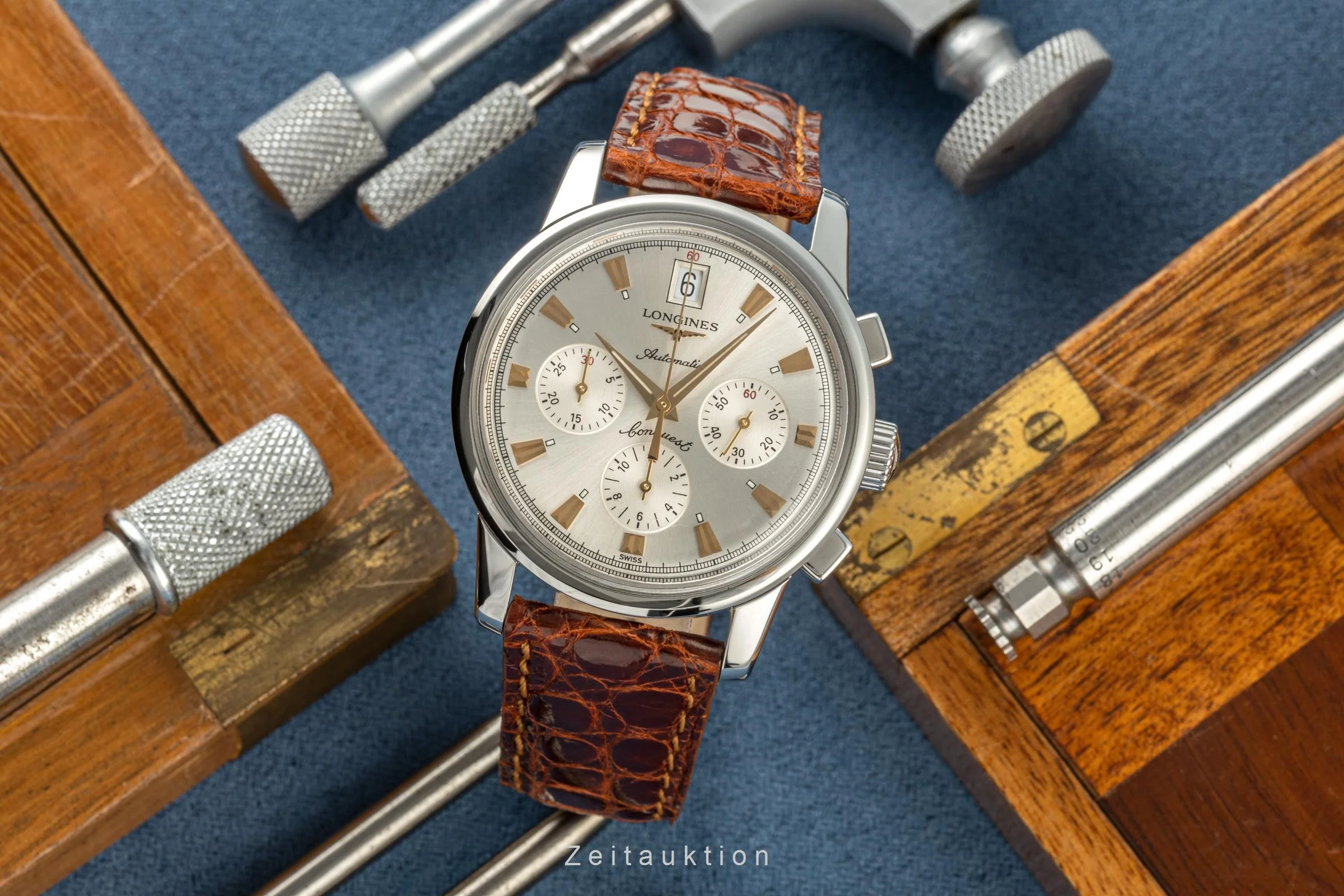 Longines Conquest Heritage chronograph steel automatic men's watch L1.641.4 LP: 2600EUR  [2205983] - Image 3