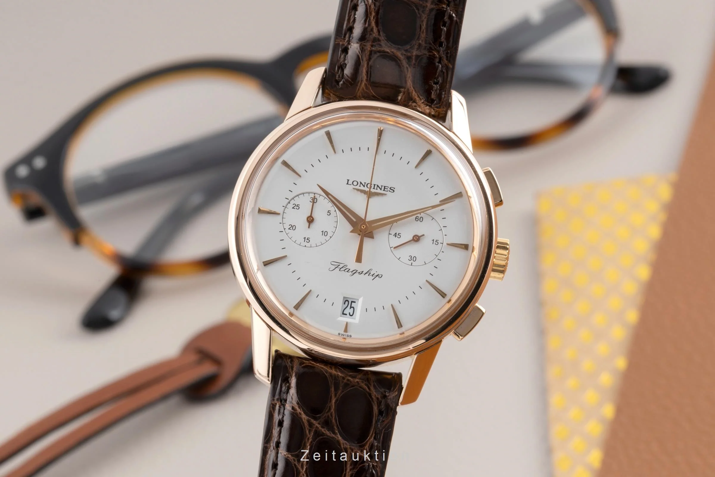 Longines Flagship 18 ct red gold automatic men's watch L4.756.8.72.0  [2503397] - Image 2
