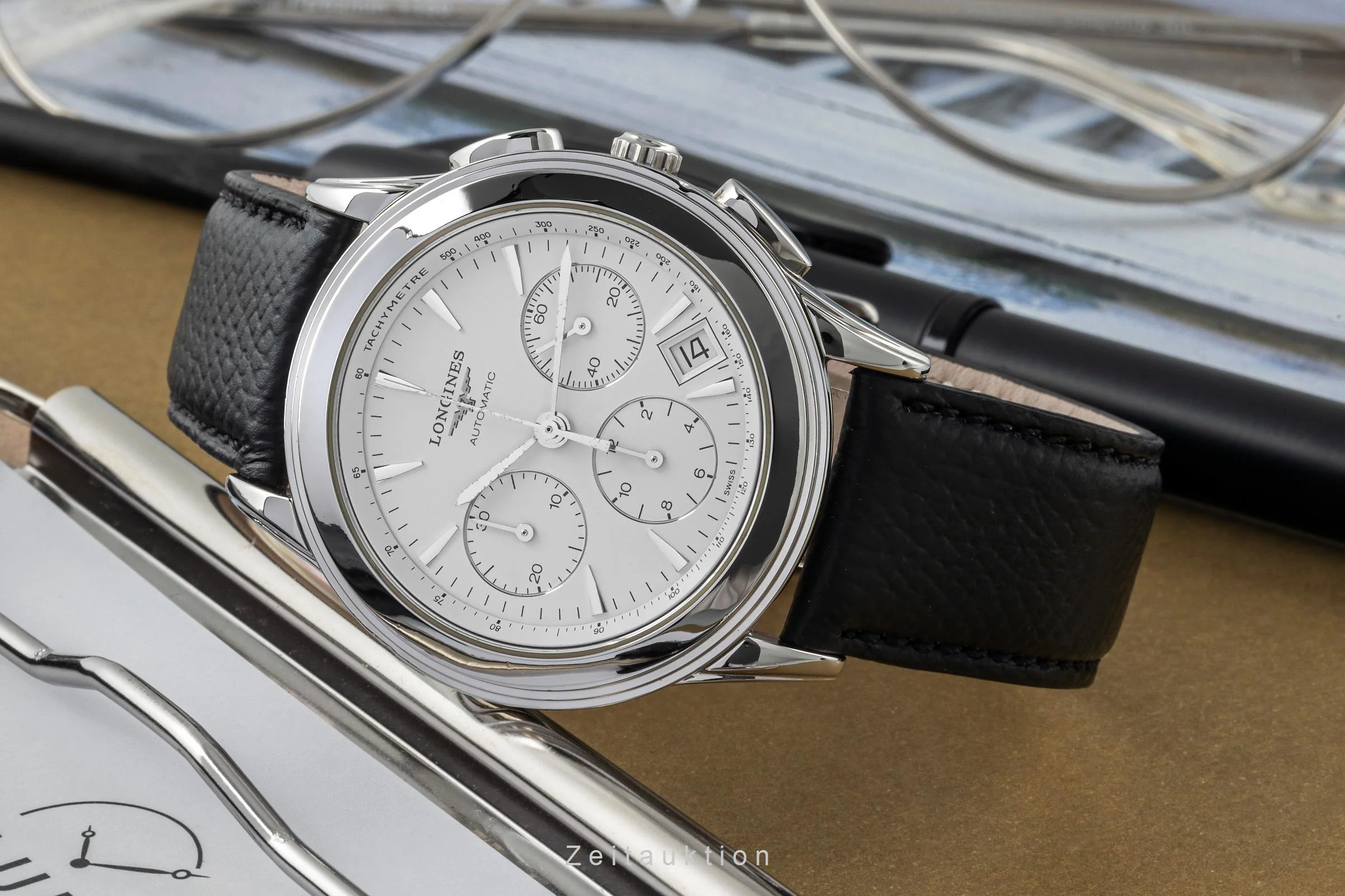 Longines Flagship chronograph steel automatic men's watch L4.718.4  [2401396] - Image 2
