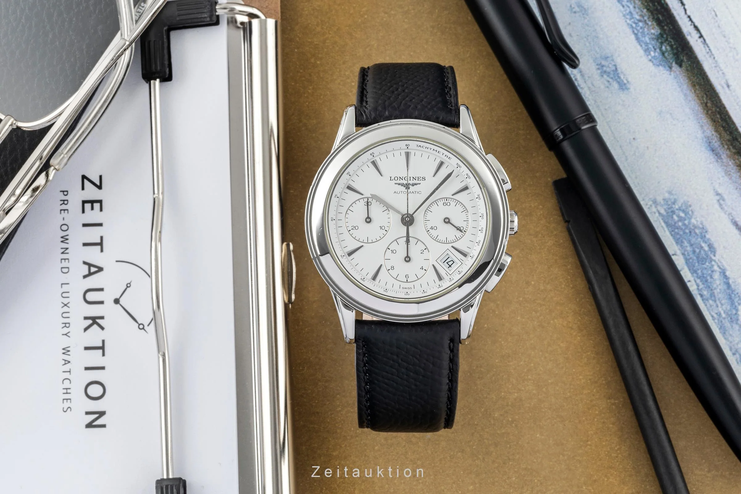Longines Flagship chronograph steel automatic men's watch L4.718.4  [2401396] - Image 3