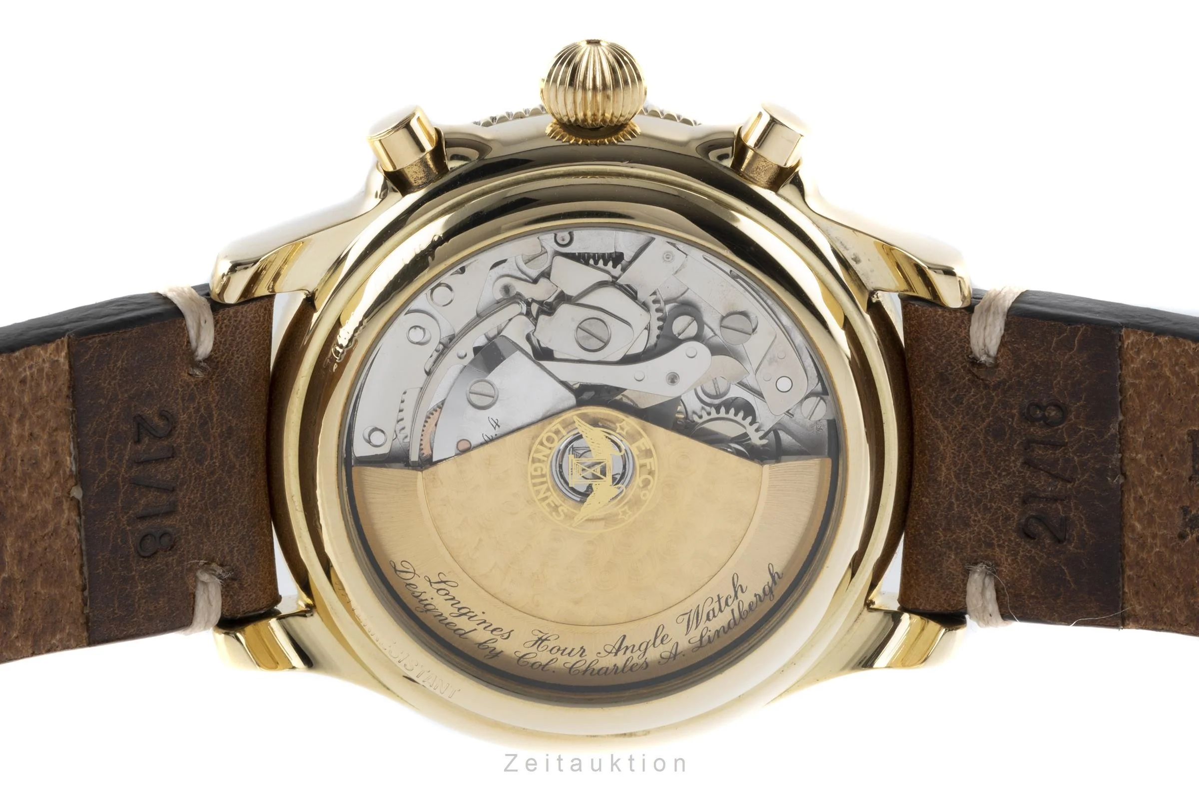 Longines Lindbergh chronograph 18 ct gold automatic men's watch L674.5233, 898 Limited  [2205885] - Image 12