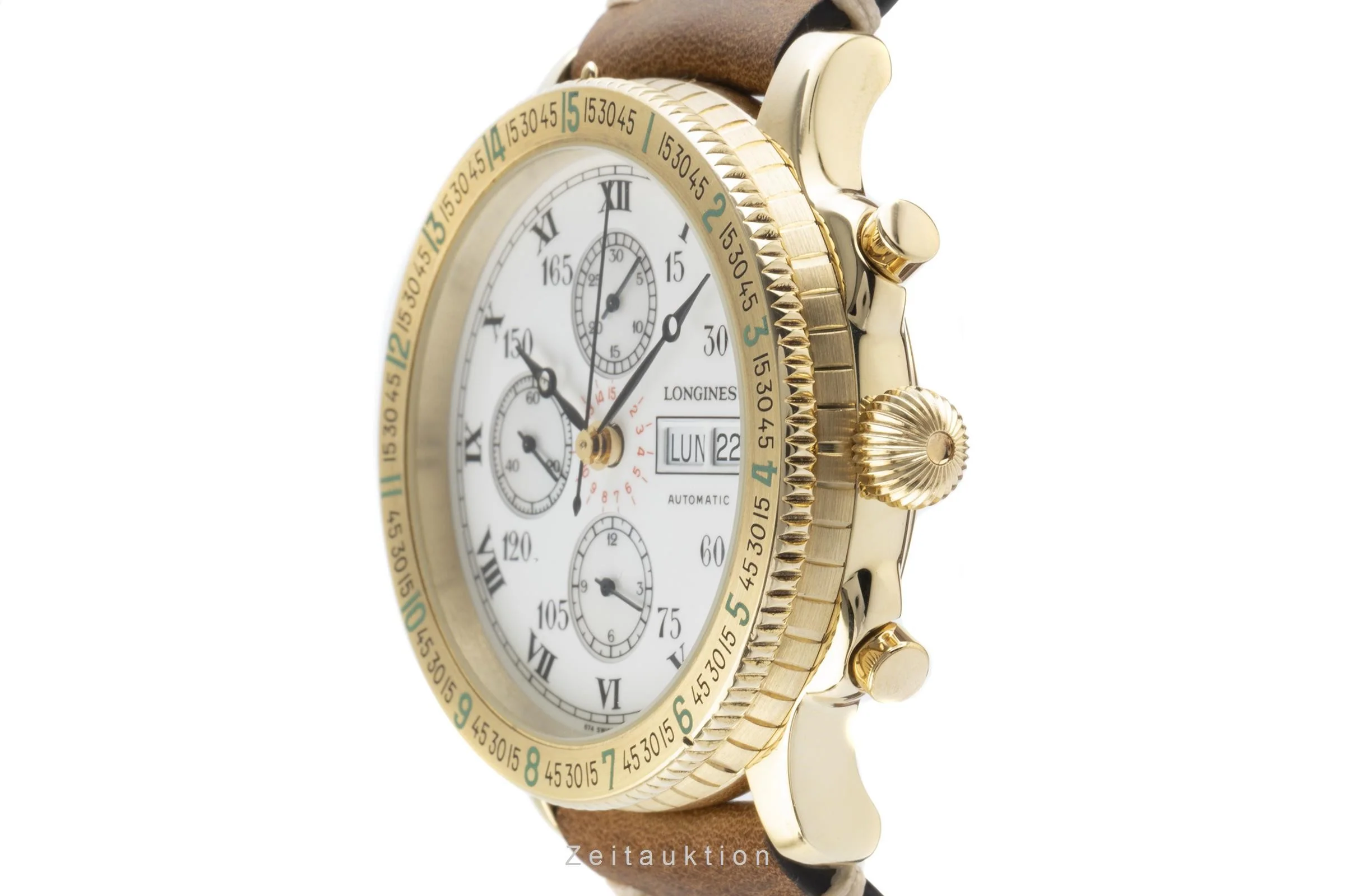 Longines Lindbergh chronograph 18 ct gold automatic men's watch L674.5233, 898 Limited  [2205885] - Image 6