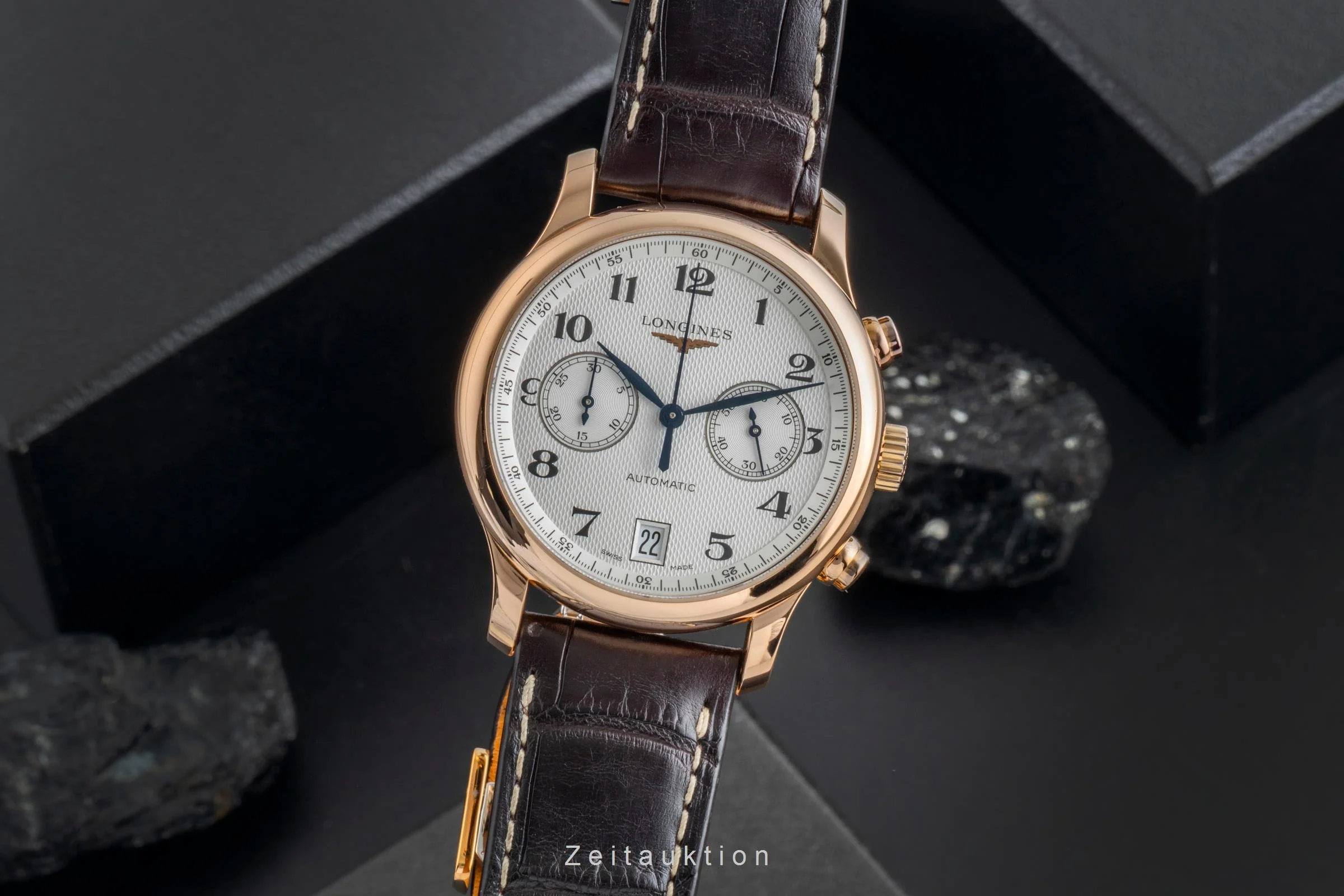 Longines Master Collection chronograph 18 ct red gold automatic men's watch L2.669.8.78.3 LP: 10300EUR  [2507040] - Image 2