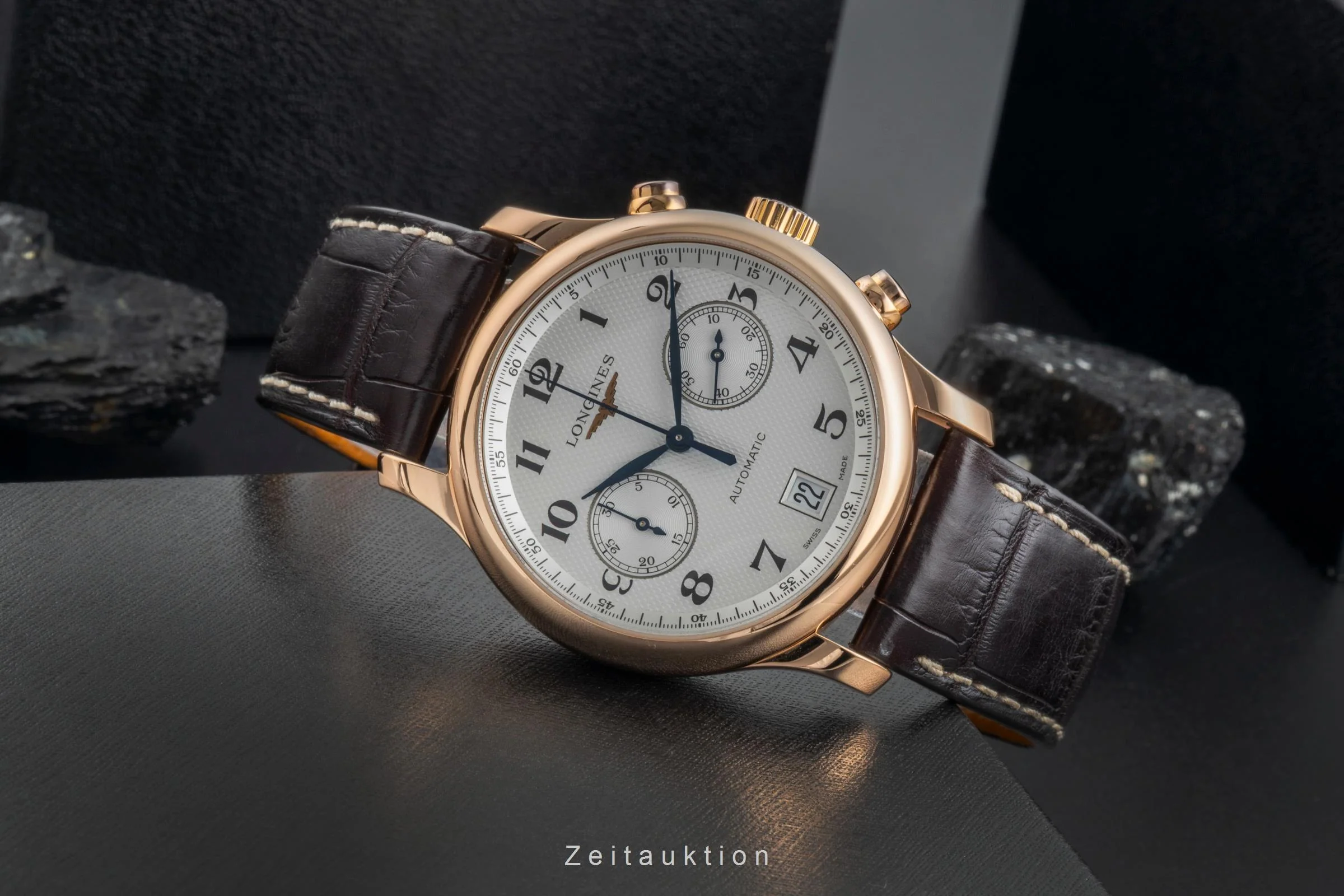 Longines Master Collection chronograph 18 ct red gold automatic men's watch L2.669.8.78.3 LP: 10300EUR  [2507040] - Image 3