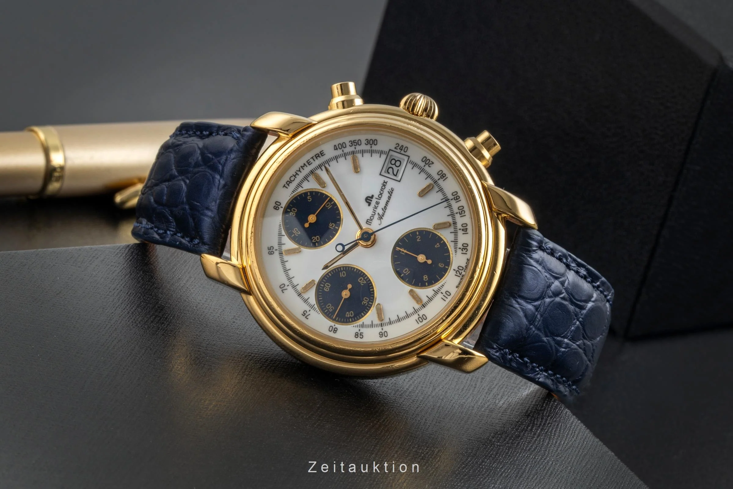 Maurice Lacroix Croneo chronograph gilt-brass automatic men's watch 03274  [2506222] - Image 3
