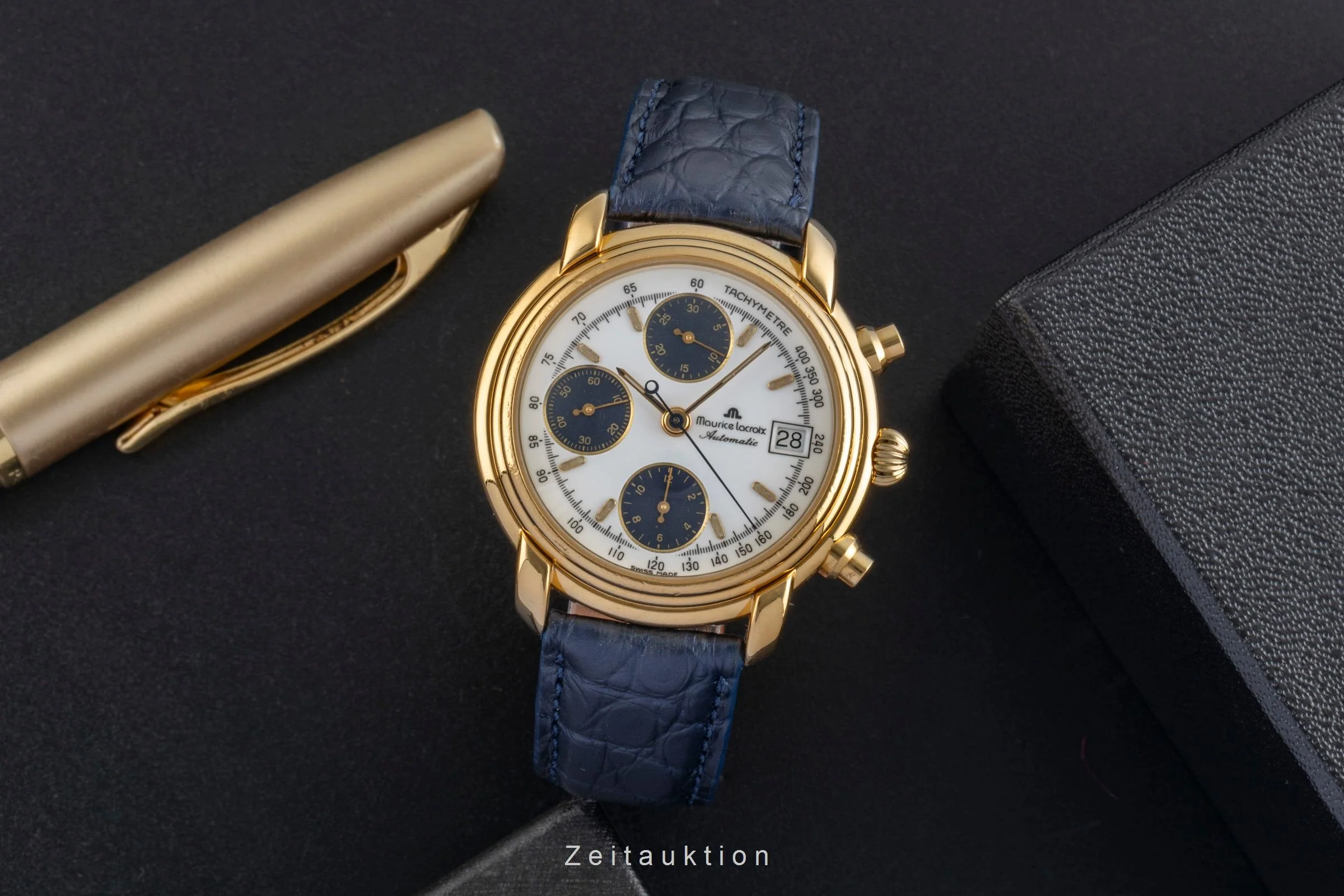 Maurice Lacroix Croneo chronograph gilt-brass automatic men's watch 03274  [2506222] - Image 4