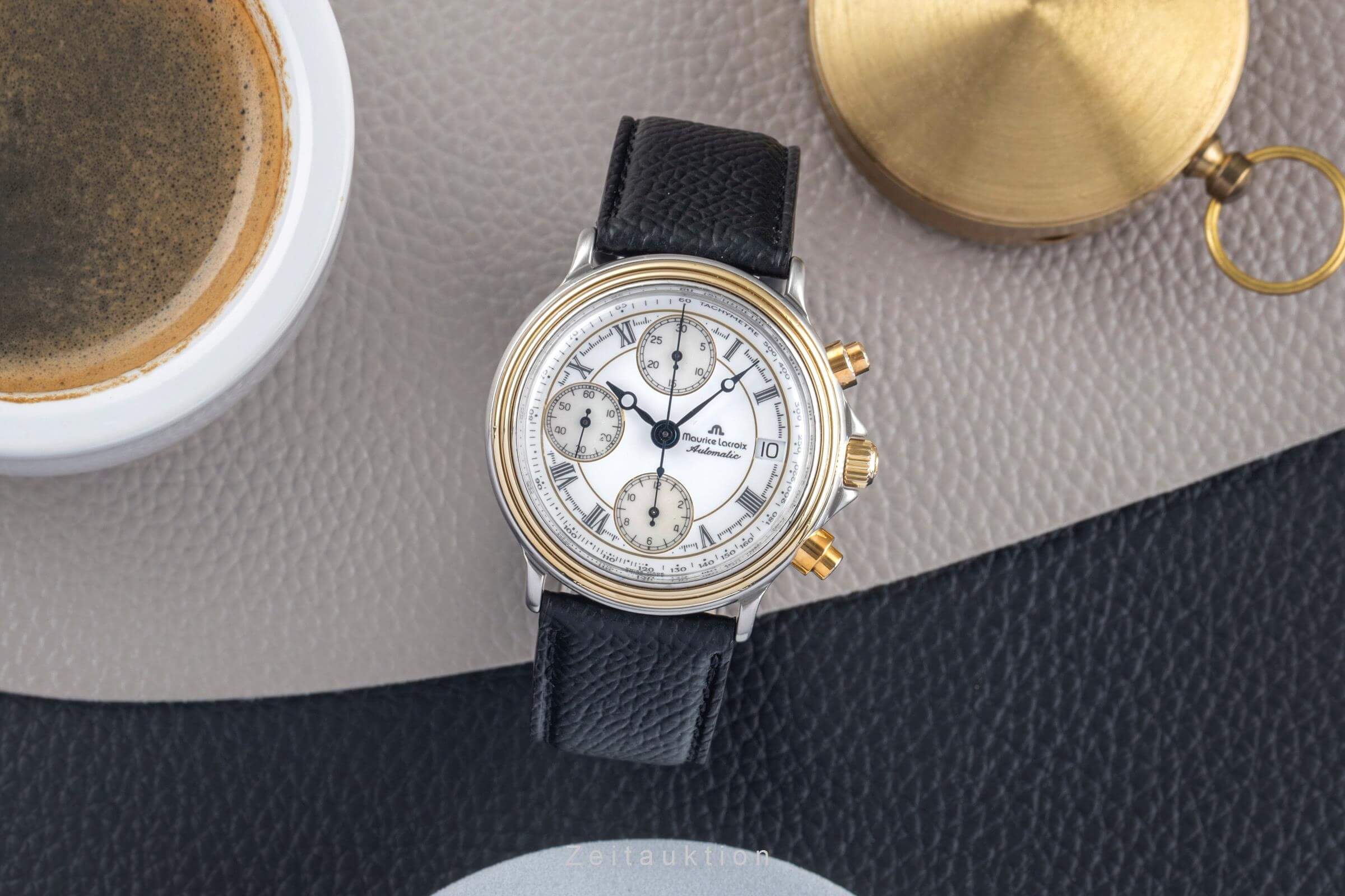 Maurice Lacroix Croneo chronograph gilt / steel automatic men's watch 03291  [2500335] - Image 4