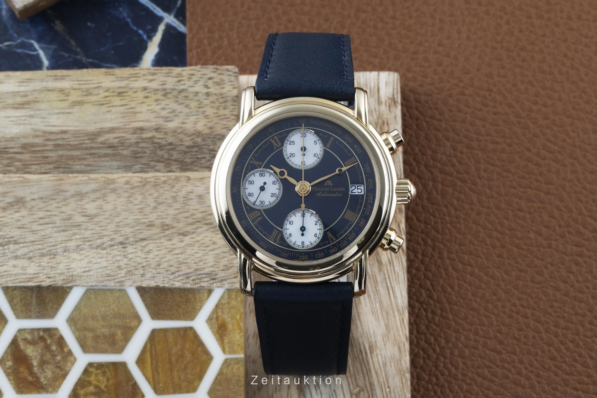 Maurice Lacroix Croneo chronograph gilt / steel automatic men's watch 03700  [2204131] - Image 2