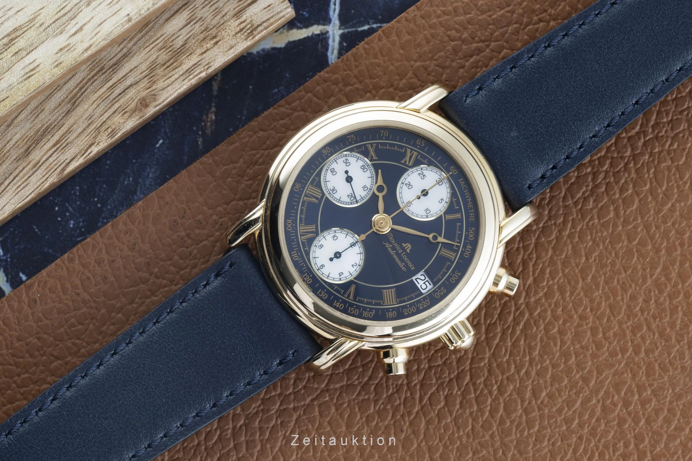 Maurice Lacroix Croneo chronograph gilt / steel automatic men's watch 03700  [2204131] - Image 3