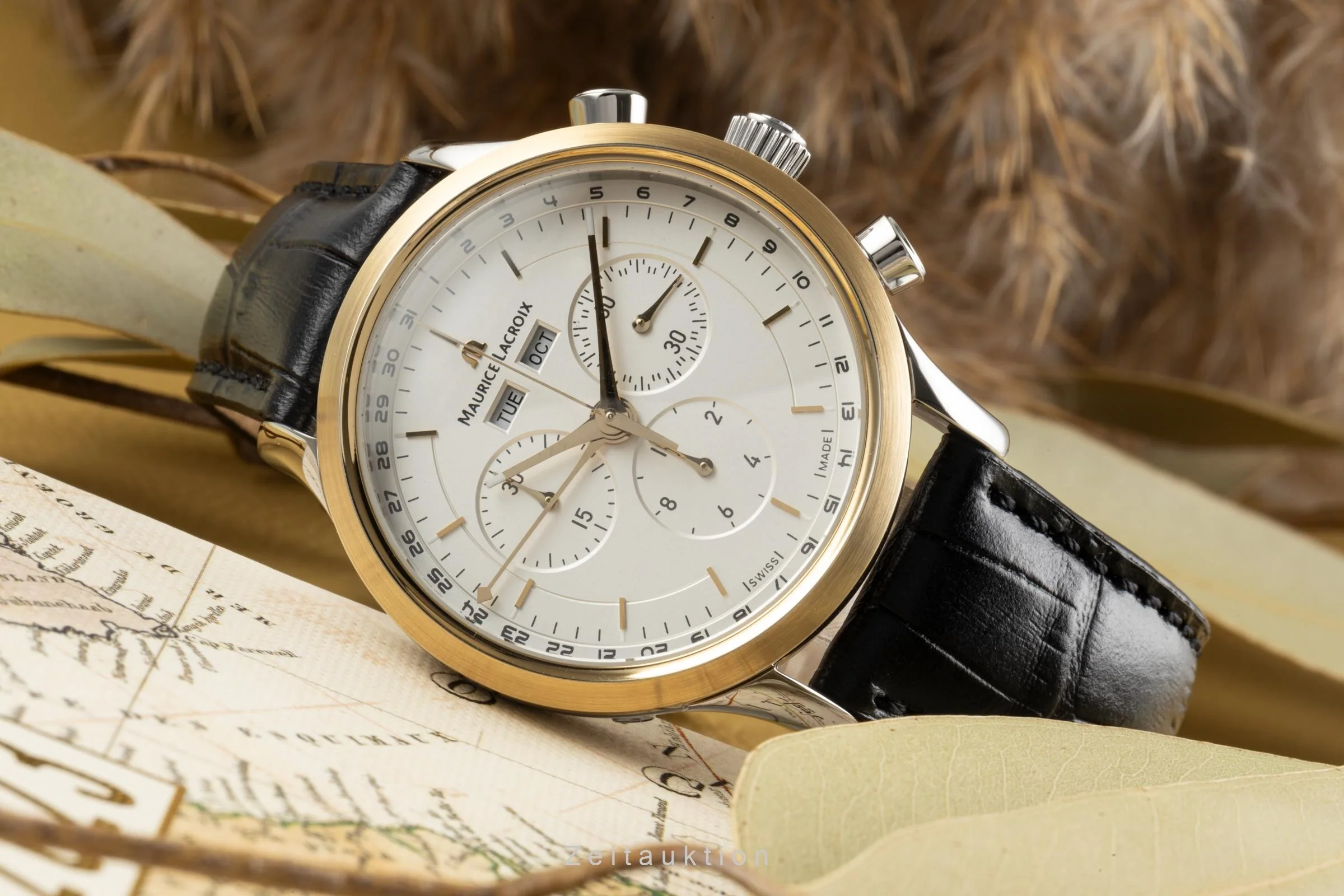 Maurice Lacroix Les Classiques chronograph gilt / steel quartz men's watch LC1008  [2304339] - Image 2