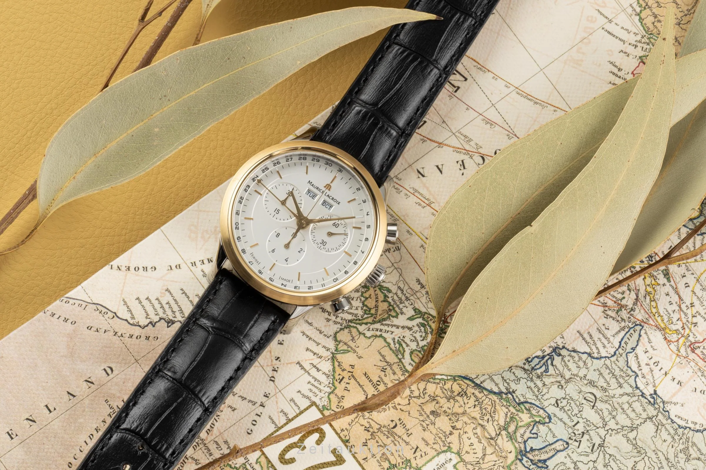 Maurice Lacroix Les Classiques chronograph gilt / steel quartz men's watch LC1008  [2304339] - Image 3
