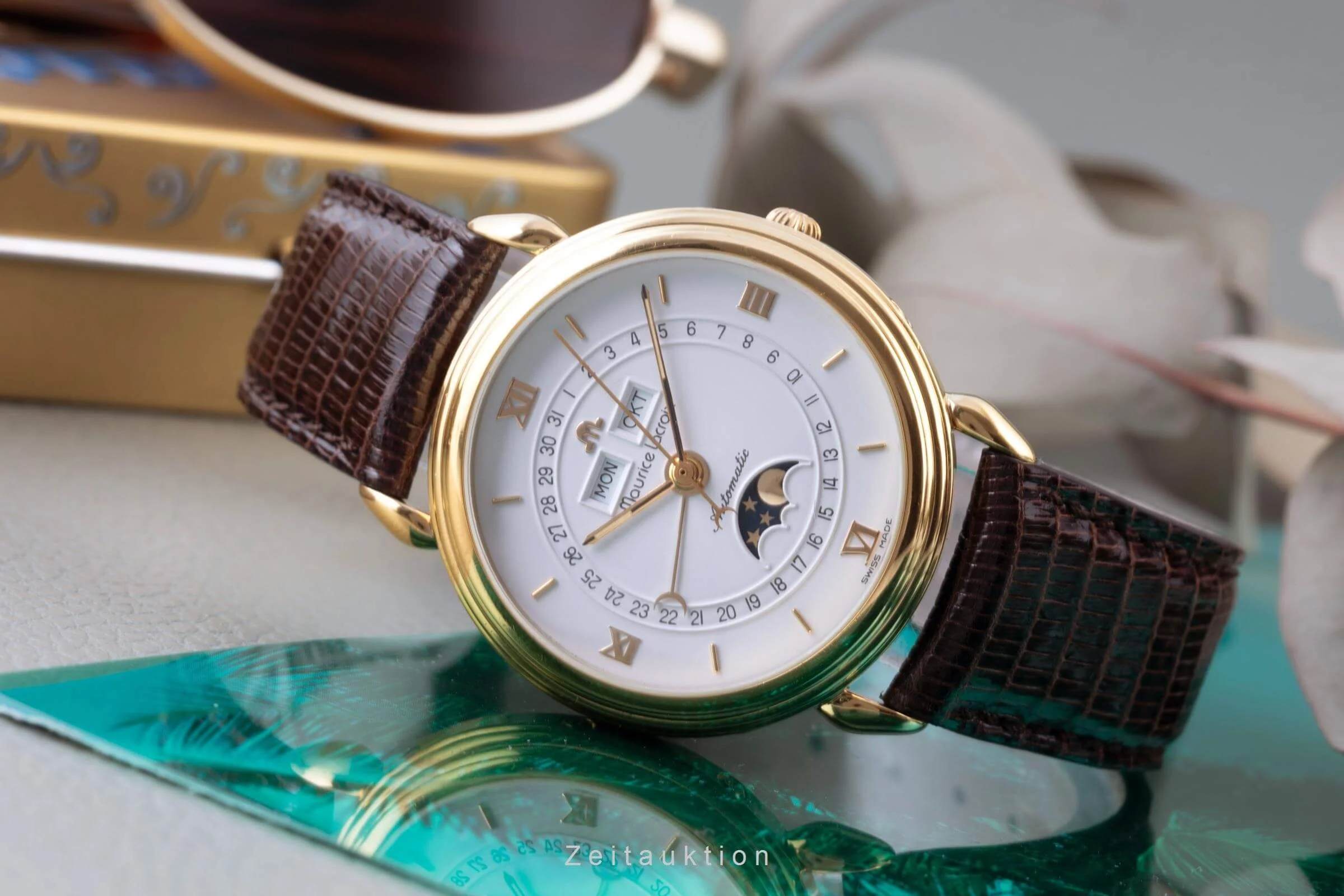 Maurice Lacroix Masterpiece gold-plated automatic men's watch 13111  [2402630] - Image 2