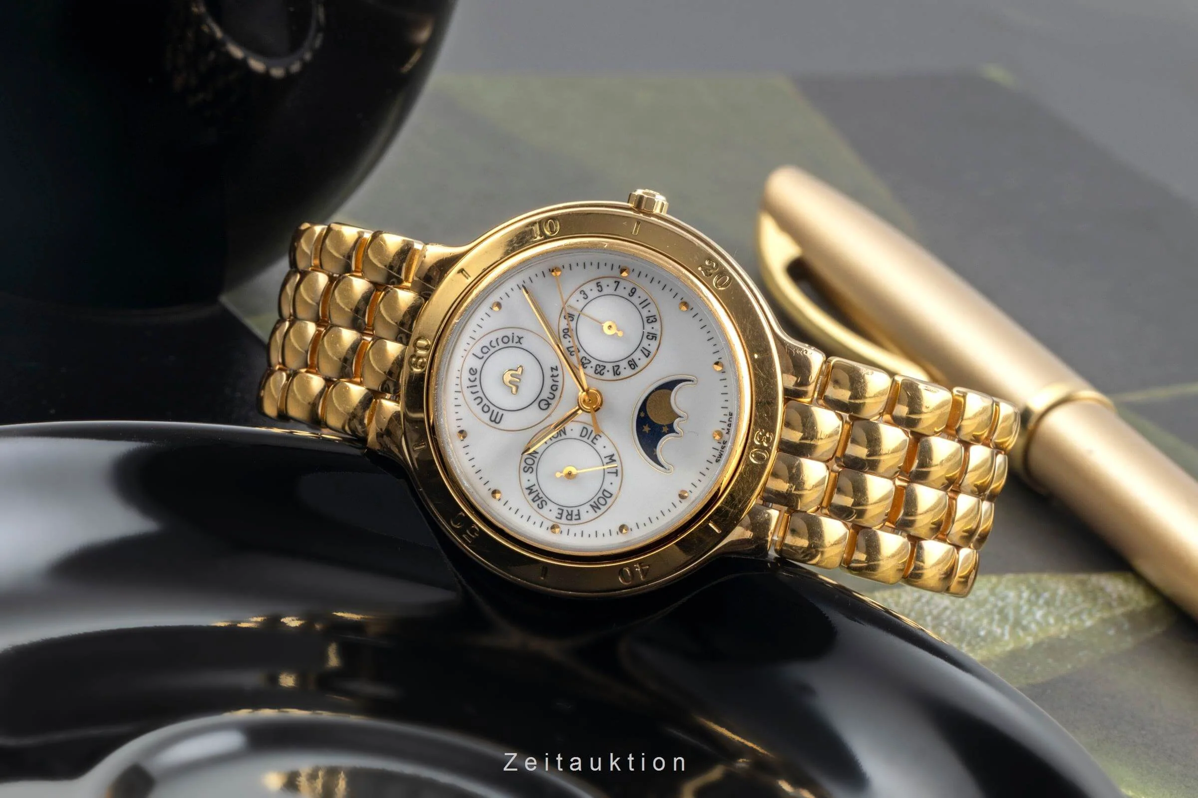 Maurice Lacroix Phase de Lune  gilt-brass quartz men's watch 35198  [2405855] - Image 2