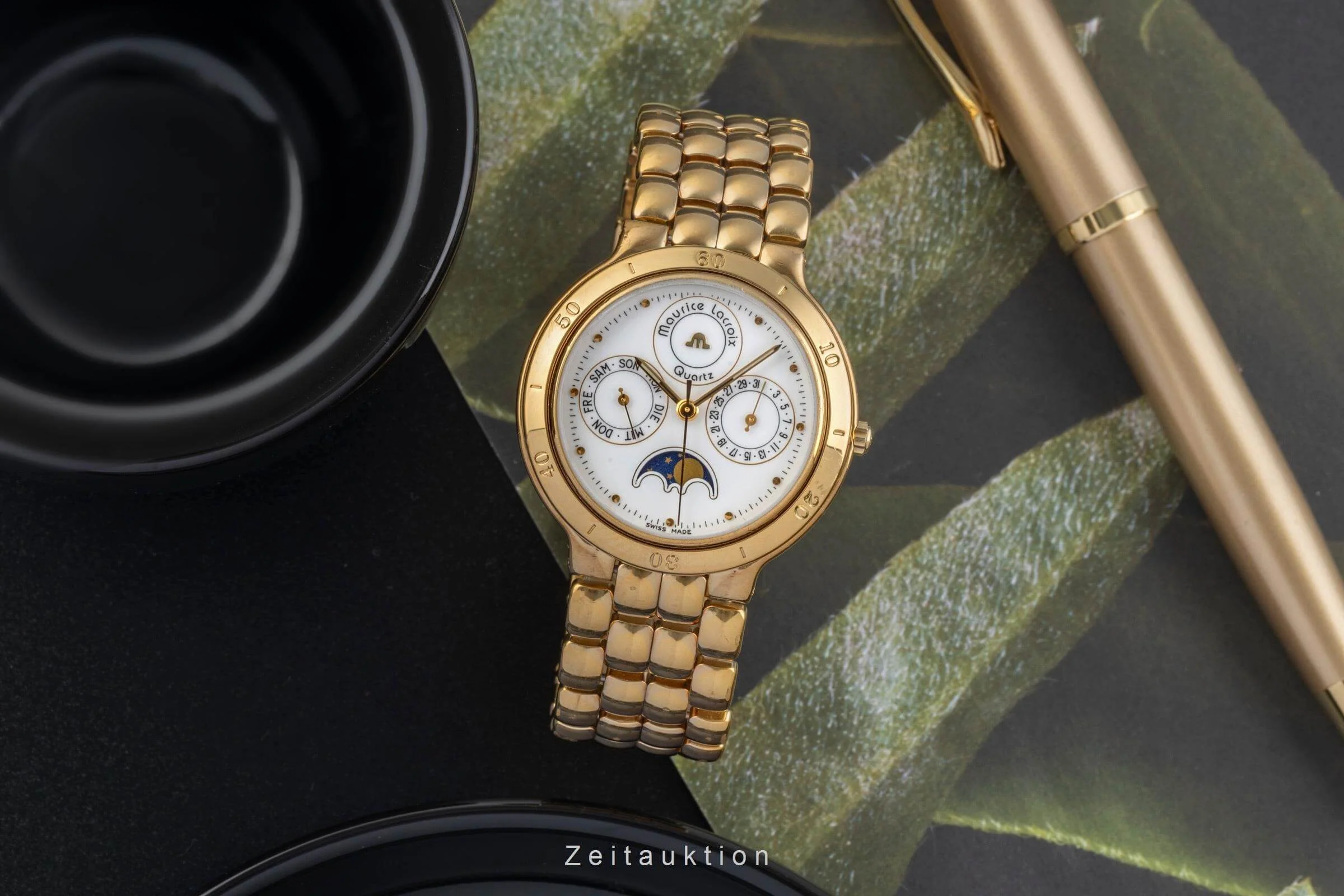 Maurice Lacroix Phase de Lune  gilt-brass quartz men's watch 35198  [2405855] - Image 3