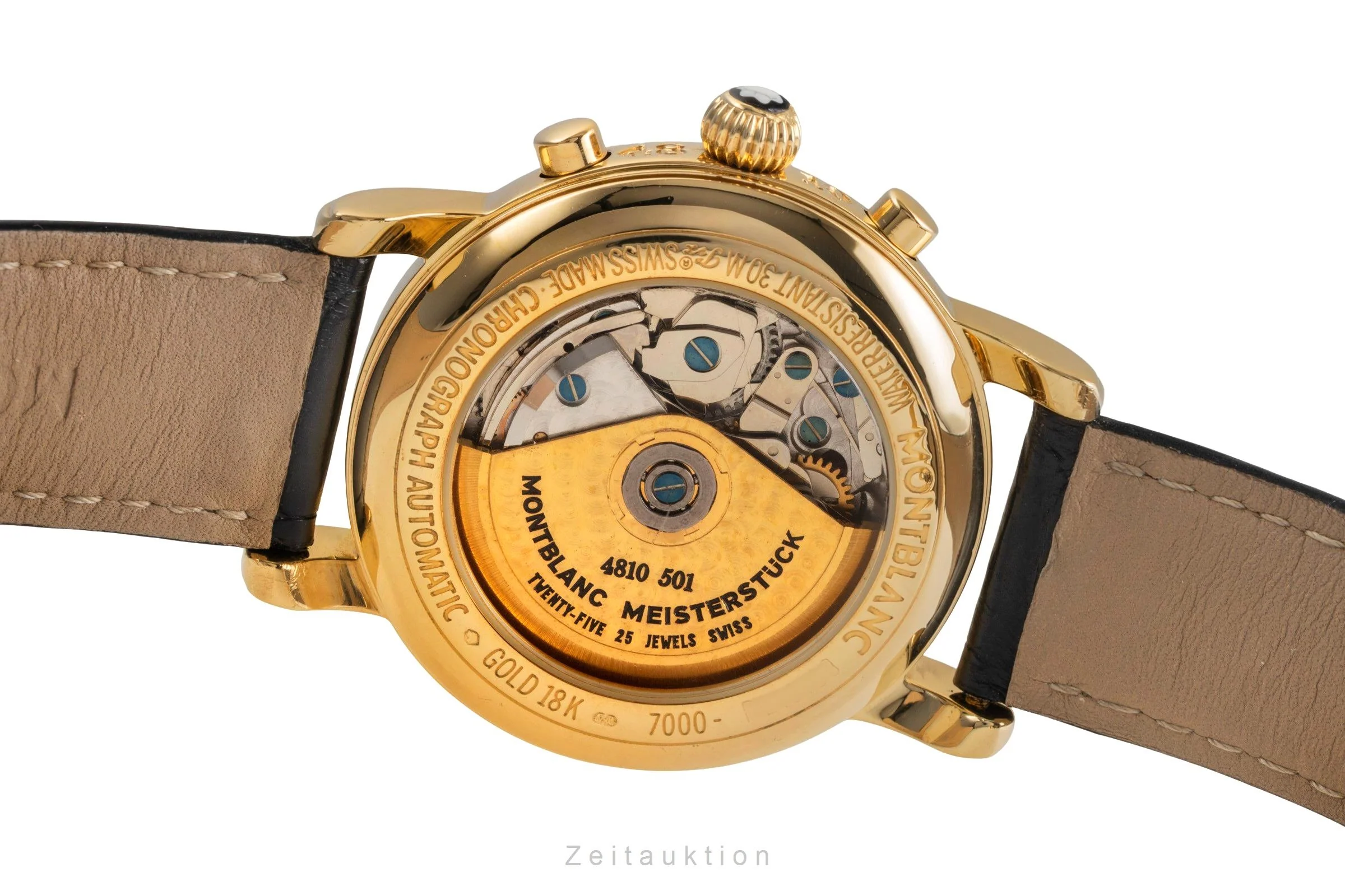 Montblanc Meisterstück chronograph 18 ct gold automatic men's watch 7000  [2503902] - Image 11