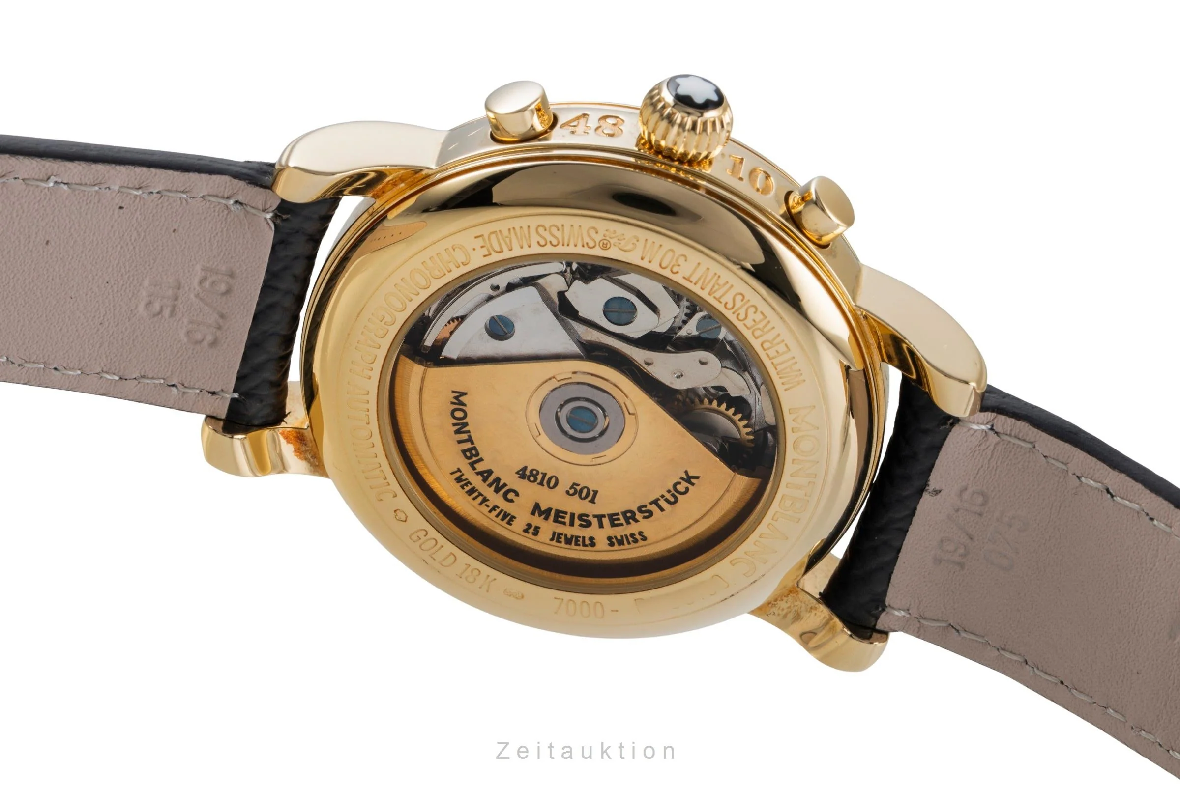 Montblanc Meisterstück chronograph 18 ct gold automatic men's watch 7000  [2506086] - Image 12