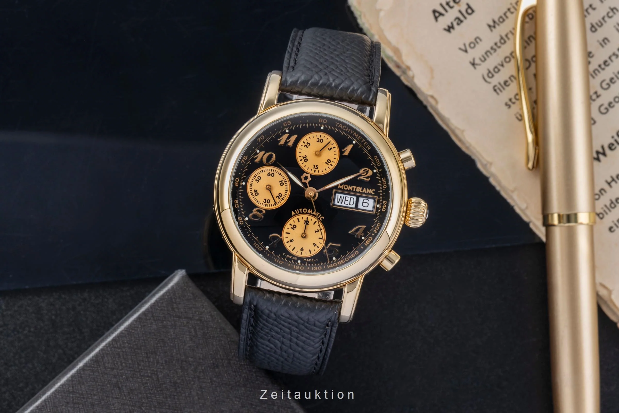 Montblanc Meisterstück chronograph 18 ct gold automatic men's watch 7000  [2506086] - Image 4